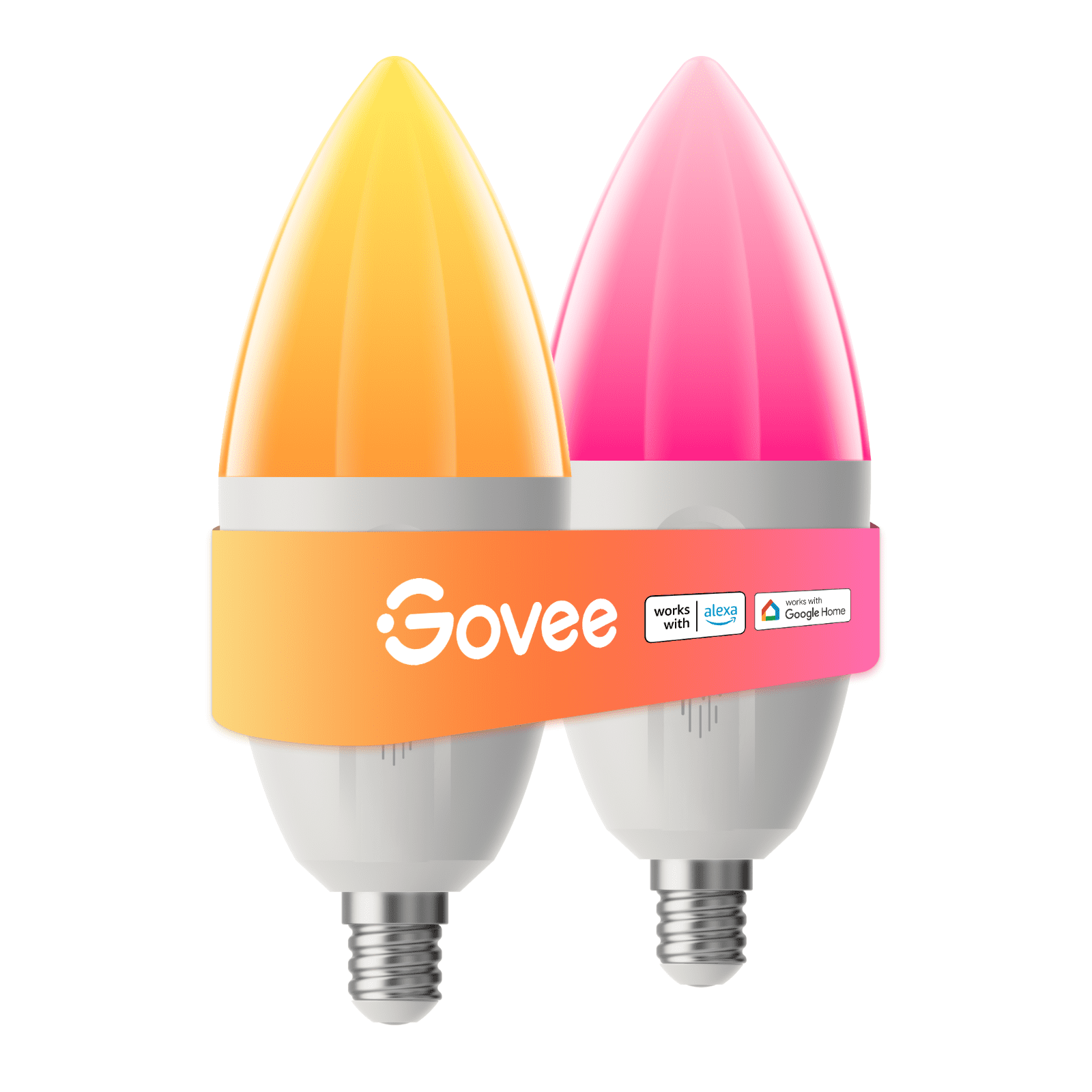 Smart Candle LED Bulb,RGBWW Millions of Colors Changing Effect, 450LM,Voice Control,Support Alexa,Google Assistant,Matter,2 Packs