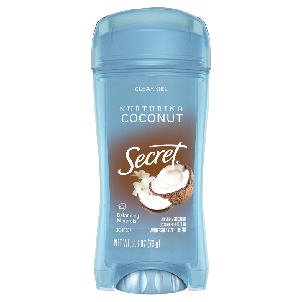 Clear Gel Antiperspirant and Deodorant, Coconut Scent, 2.6 oz.