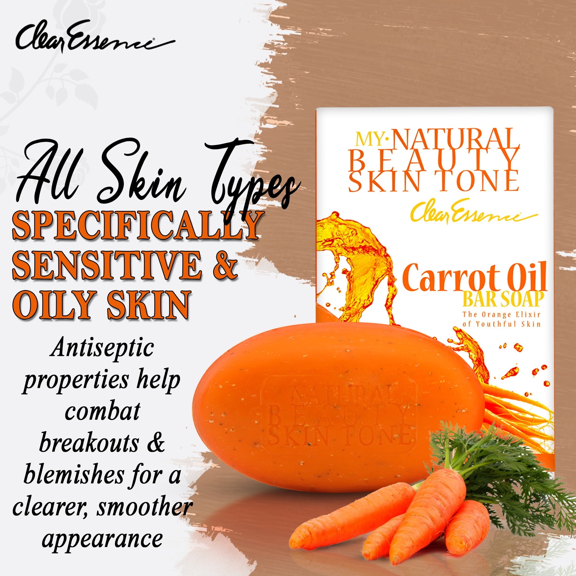 My Beauty Skin Tone Carrot Oil Soap-Beauty Bar Soap Improve Skin Complexion (6.1 oz.)