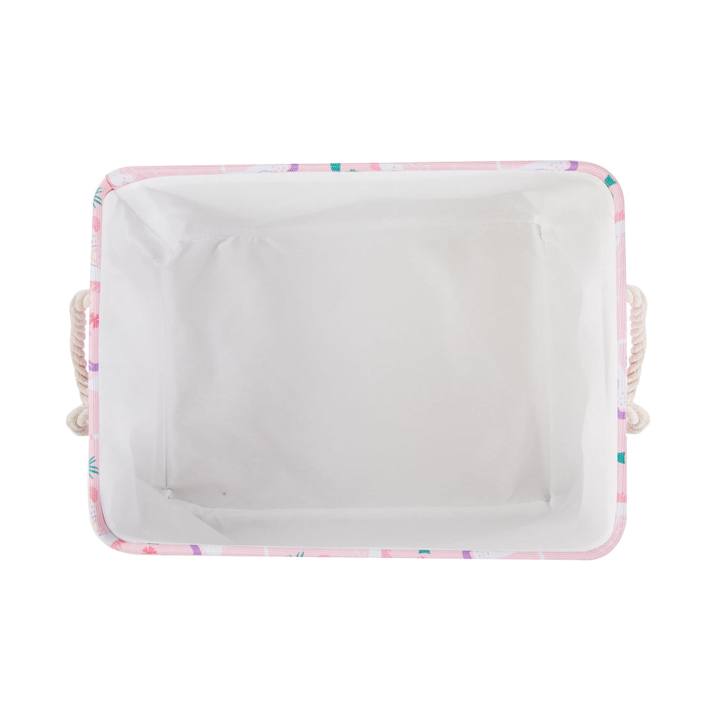 Kids Butterfly Canvas Storage Basket with Handles, 15 in x 11 in x 7.8 in