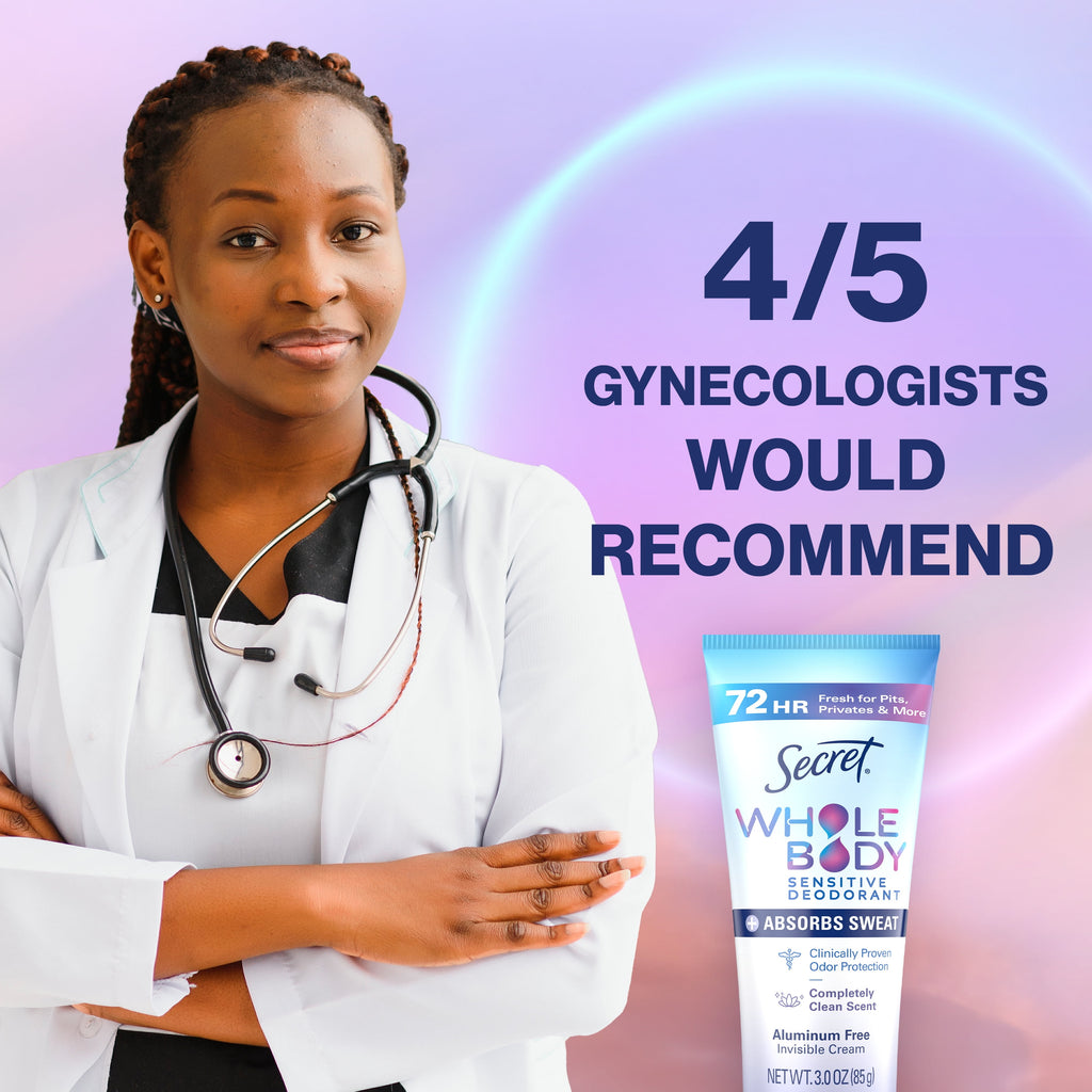 Whole Body Aluminum-Free Dry Feel Cream and Absorbs Sweat, Deodorant Stick for Women, Completely Clean Scent, 3.0oz