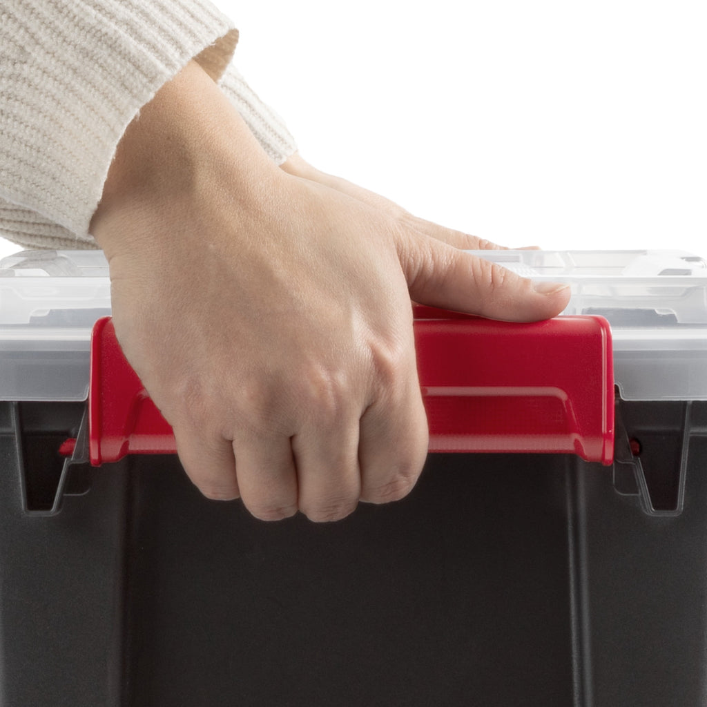 20 Gallon Large Gasket Tote, IP68 Plastic Storage Bin with Lid, Gasket Seal and Latches, Black