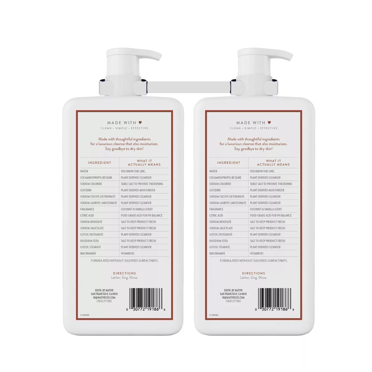 Nourishing Body Wash, Coconut &amp; Vanilla, 36 Fluid Ounce (Pack of 2)