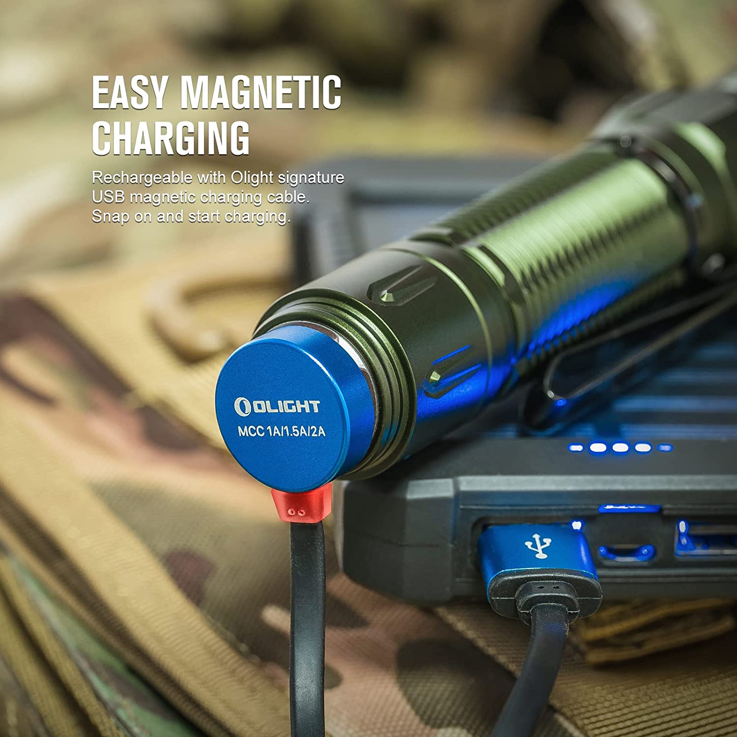 Warrior 3S Dream Blue Waterproof handheld Flashlight, 2300 Lum, 300 Meter