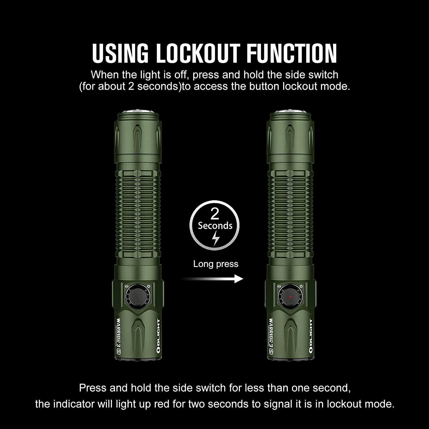 Warrior 3S Dream Blue Waterproof handheld Flashlight, 2300 Lum, 300 Meter