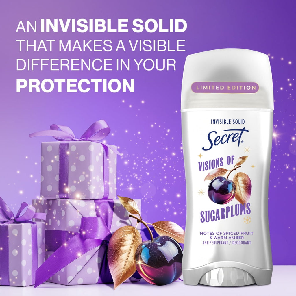 Fresh Invisible Solid Antiperspirant and Deodorant for Women, Sugarplum Scent 2.6 oz