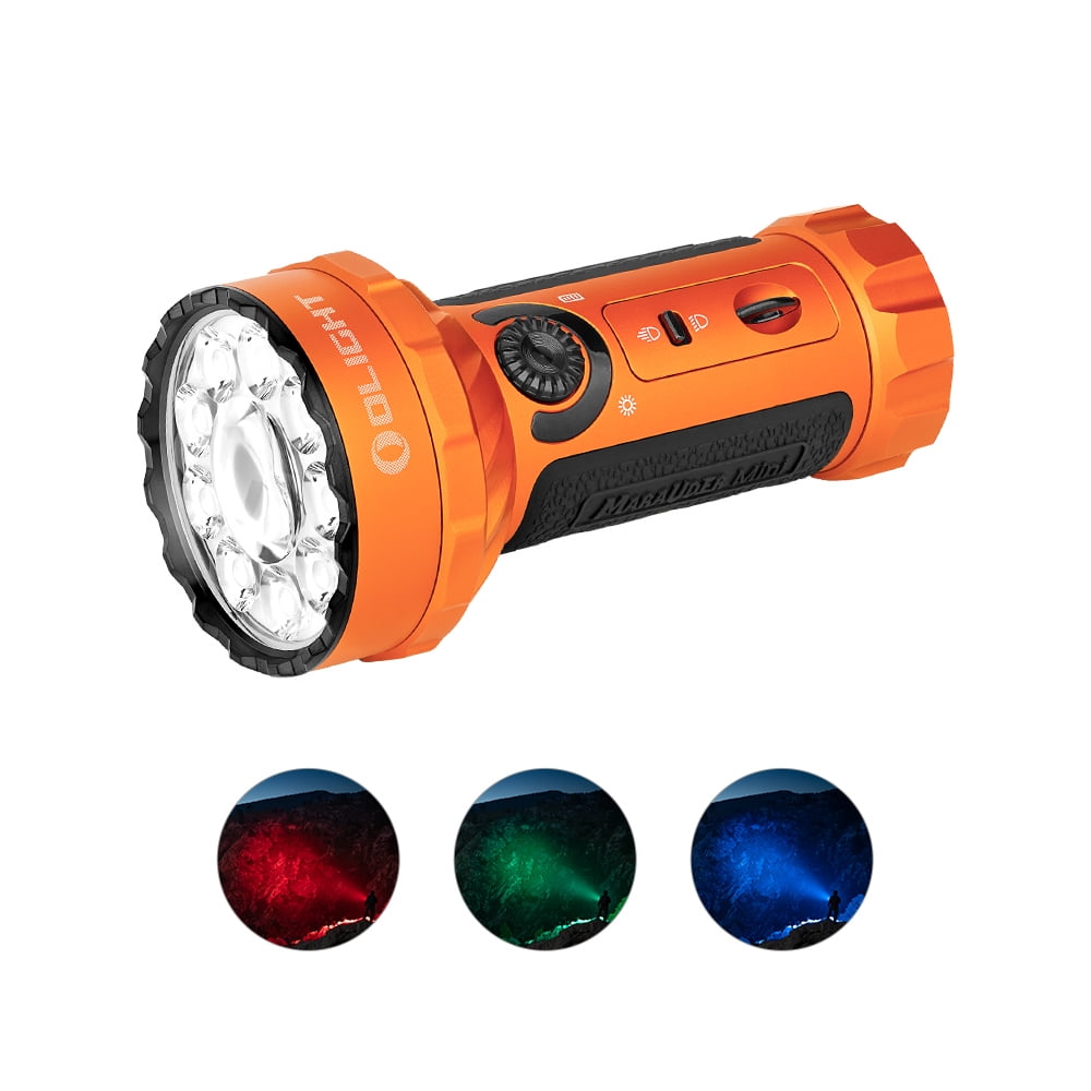 Marauder Mini 7,000 Lumens Bright Flashlight with 600 Meters Beam Distance, Powerful RGB Lights, Magnetic Rechargeable for Outdoors Work, Hunting, and Searching(Midnight Blue)