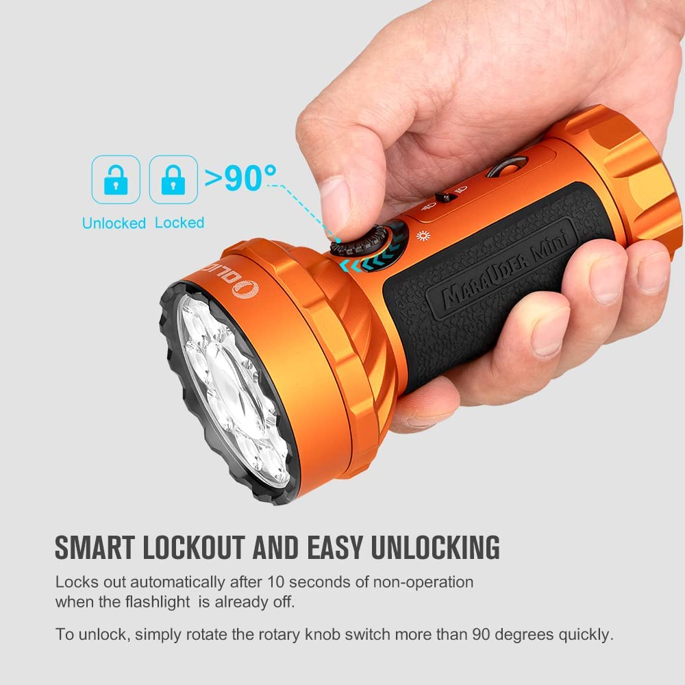 Marauder Mini 7,000 Lumens Bright Flashlight with 600 Meters Beam Distance, Powerful RGB Lights, Magnetic Rechargeable for Outdoors Work, Hunting, and Searching(Midnight Blue)