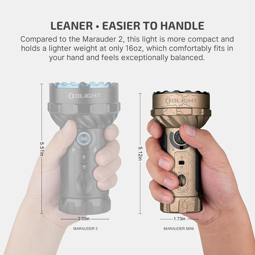 Marauder Mini 7,000 Lumens Bright Flashlight with 600 Meters Beam Distance, Powerful RGB Lights, Magnetic Rechargeable for Outdoors Work, Hunting, and Searching(Midnight Blue)