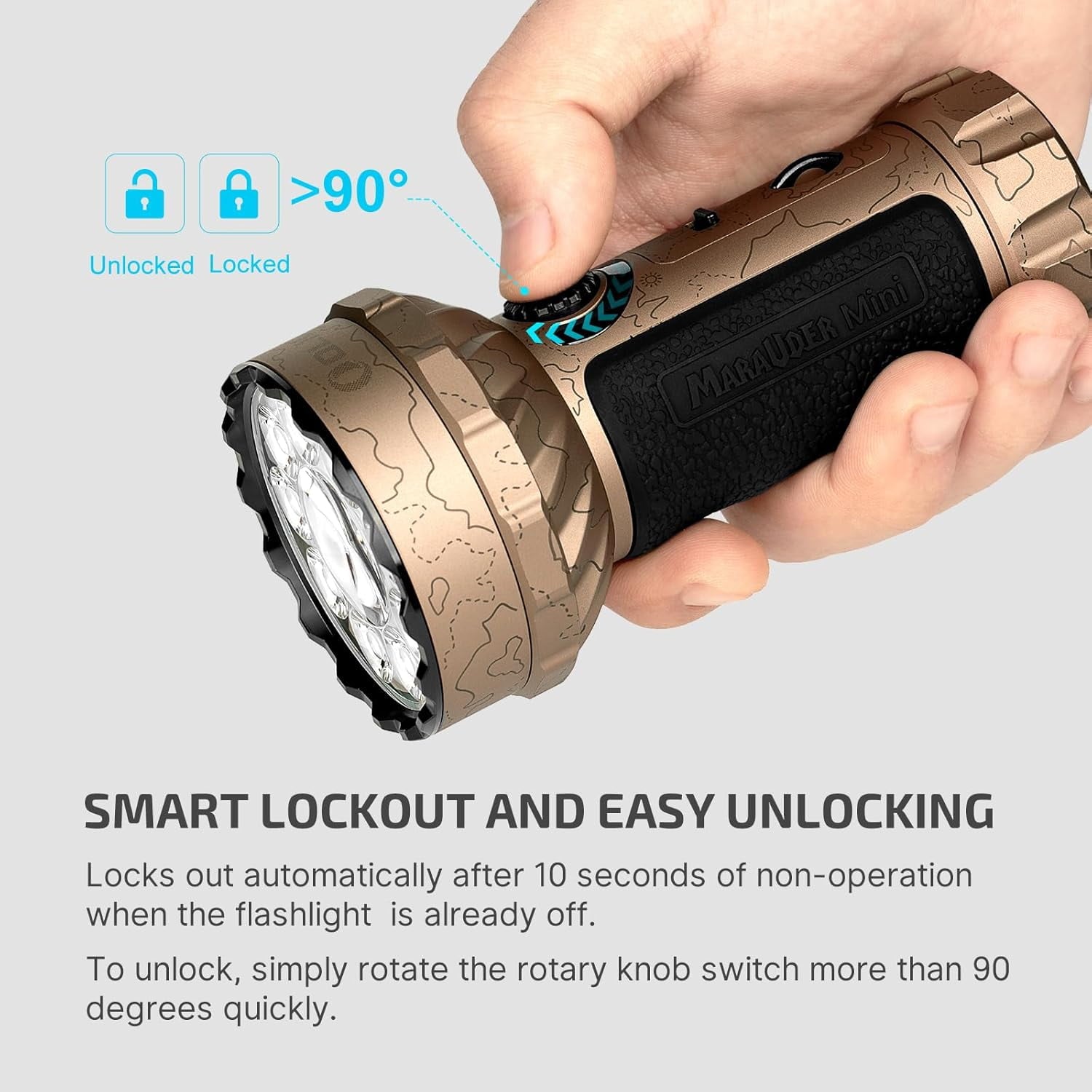 Marauder Mini 7,000 Lumens Bright Flashlight with 600 Meters Beam Distance, Powerful RGB Lights, Magnetic Rechargeable for Outdoors Work, Hunting, and Searching(Midnight Blue)