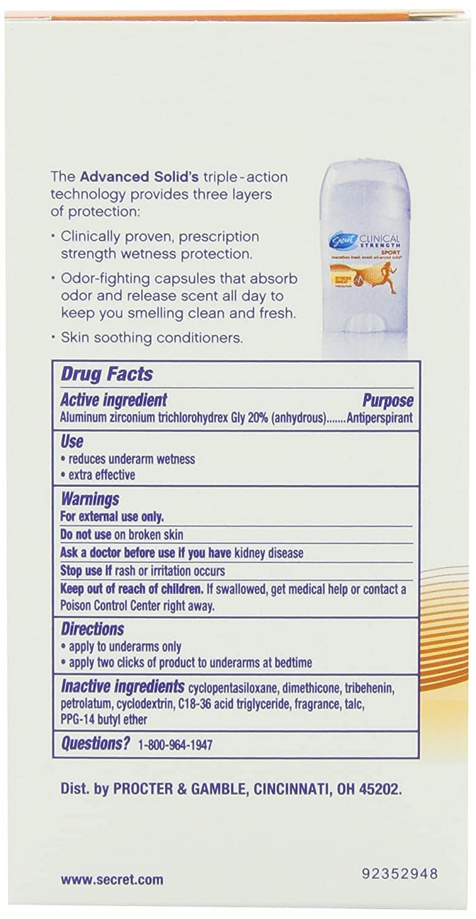 Clinical Strength Anti-Perspirant Deodorant Smooth Solid, Actice Fresh Scent 2.60 oz (Pack of 2)