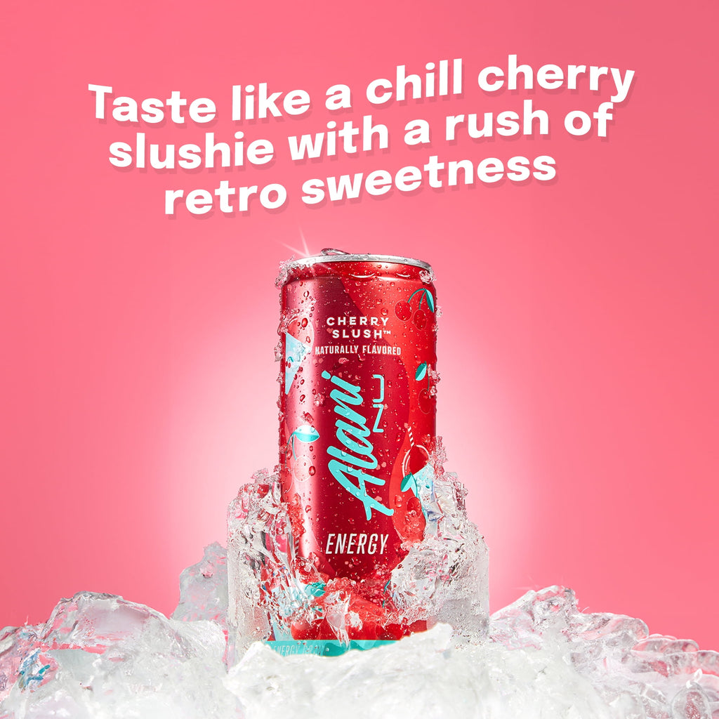 Sugar Free Energy Drink, Cherry Slush, 12 fl oz, 6 Pack, Cans, 200mg Caffeine