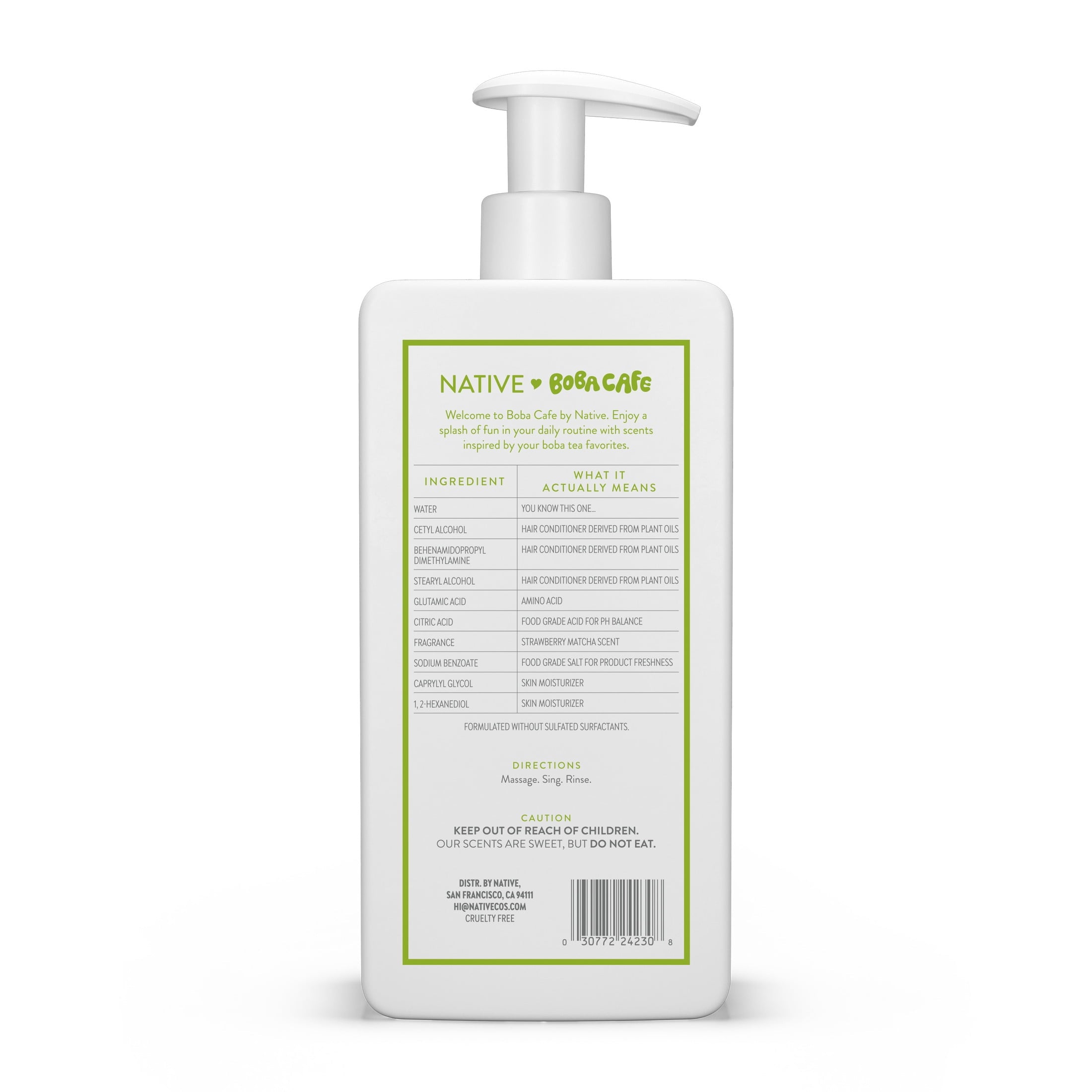 Strengthening Conditioner, Limited Edition Strawberry Matcha, Silicone Free Conditioner for Women and Men, Boba Café, 16.5 fl oz
