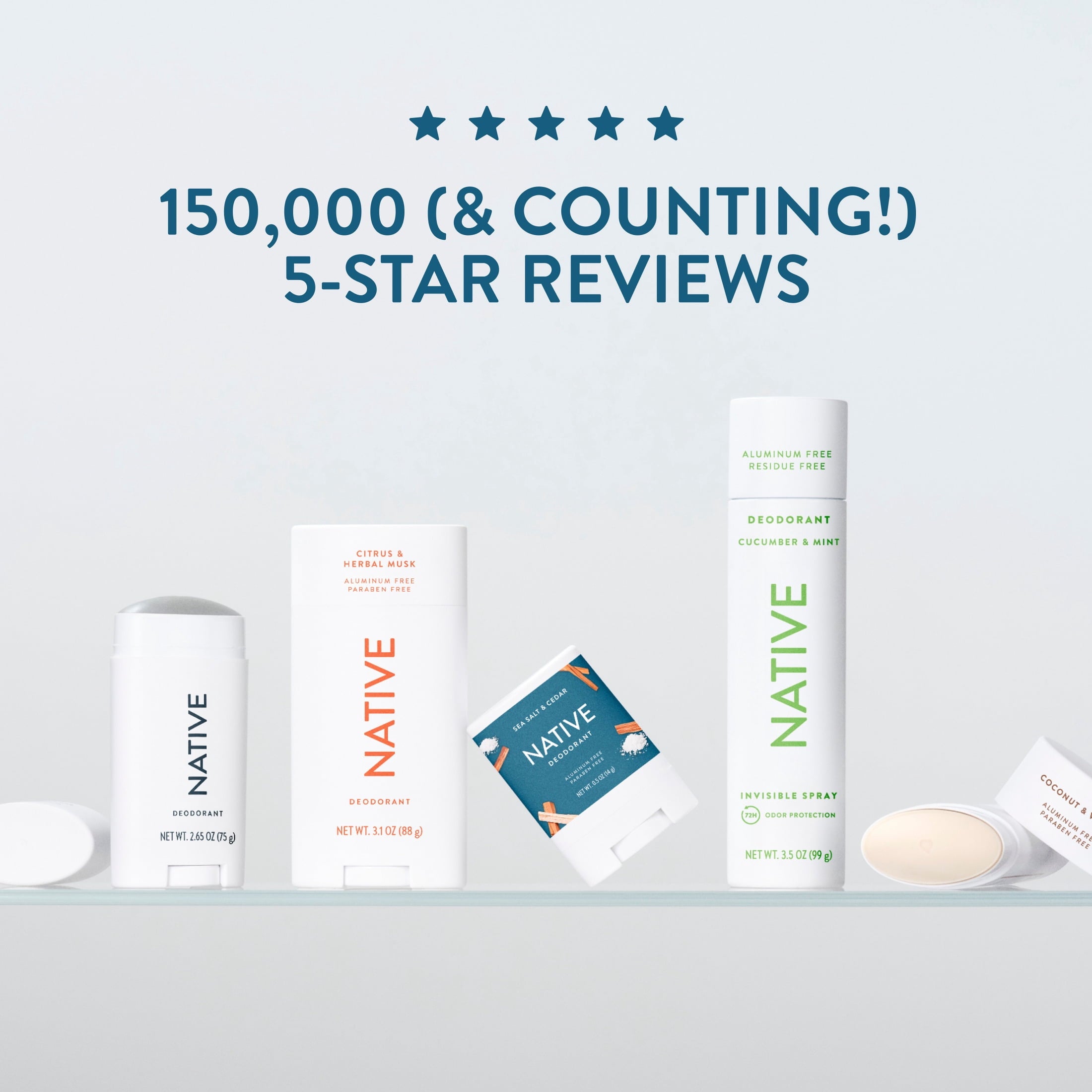 Deodorant, Aluminum Free, Sea Salt &amp; Cedar, for Women and Men, 2.65 oz