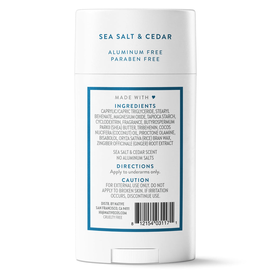 Deodorant, Aluminum Free, Sea Salt &amp; Cedar, for Women and Men, 2.65 oz