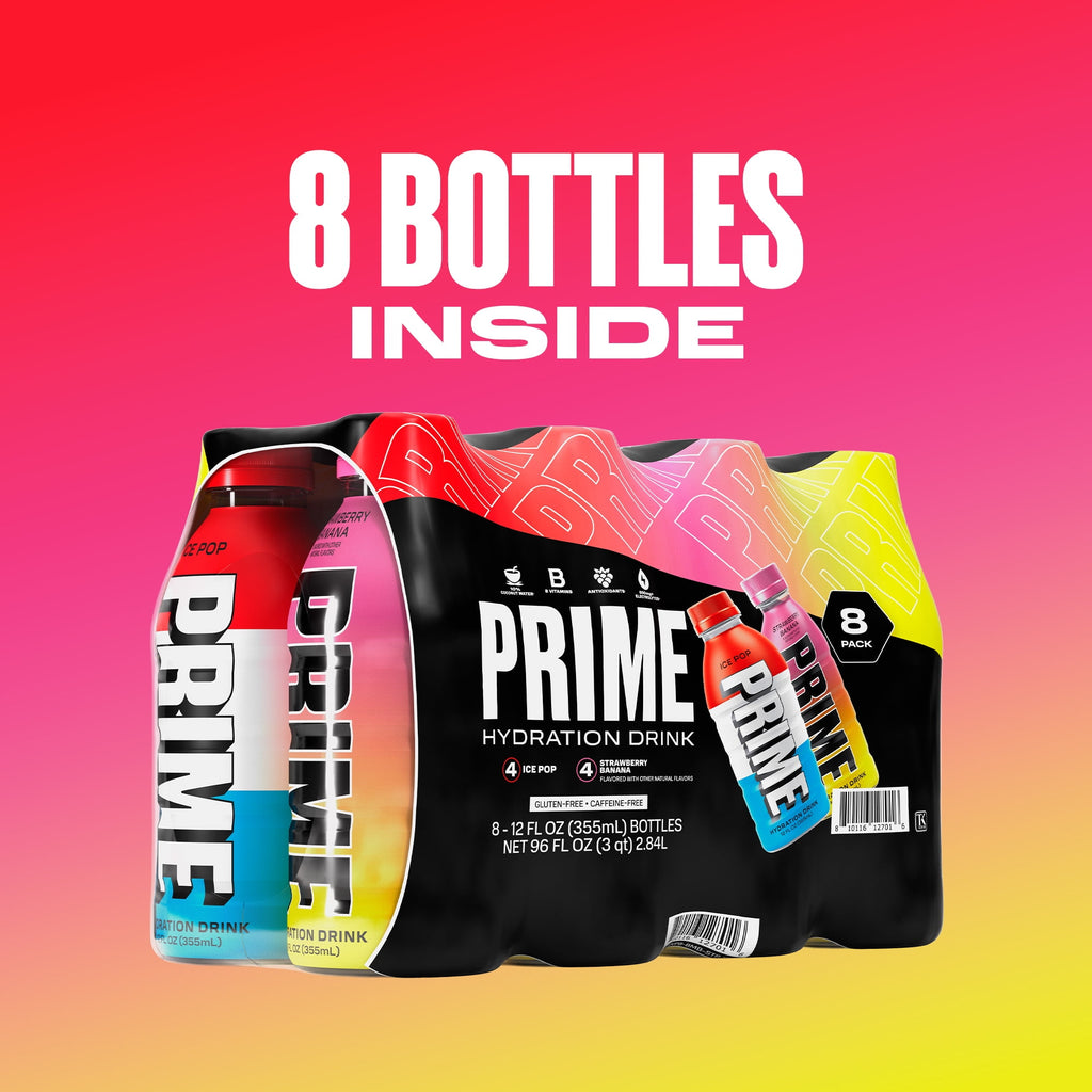 Sports Drink, Duo Pack, Ice Pop, Strawberry Banana, 12 fl oz, 8 Pack, Bottles