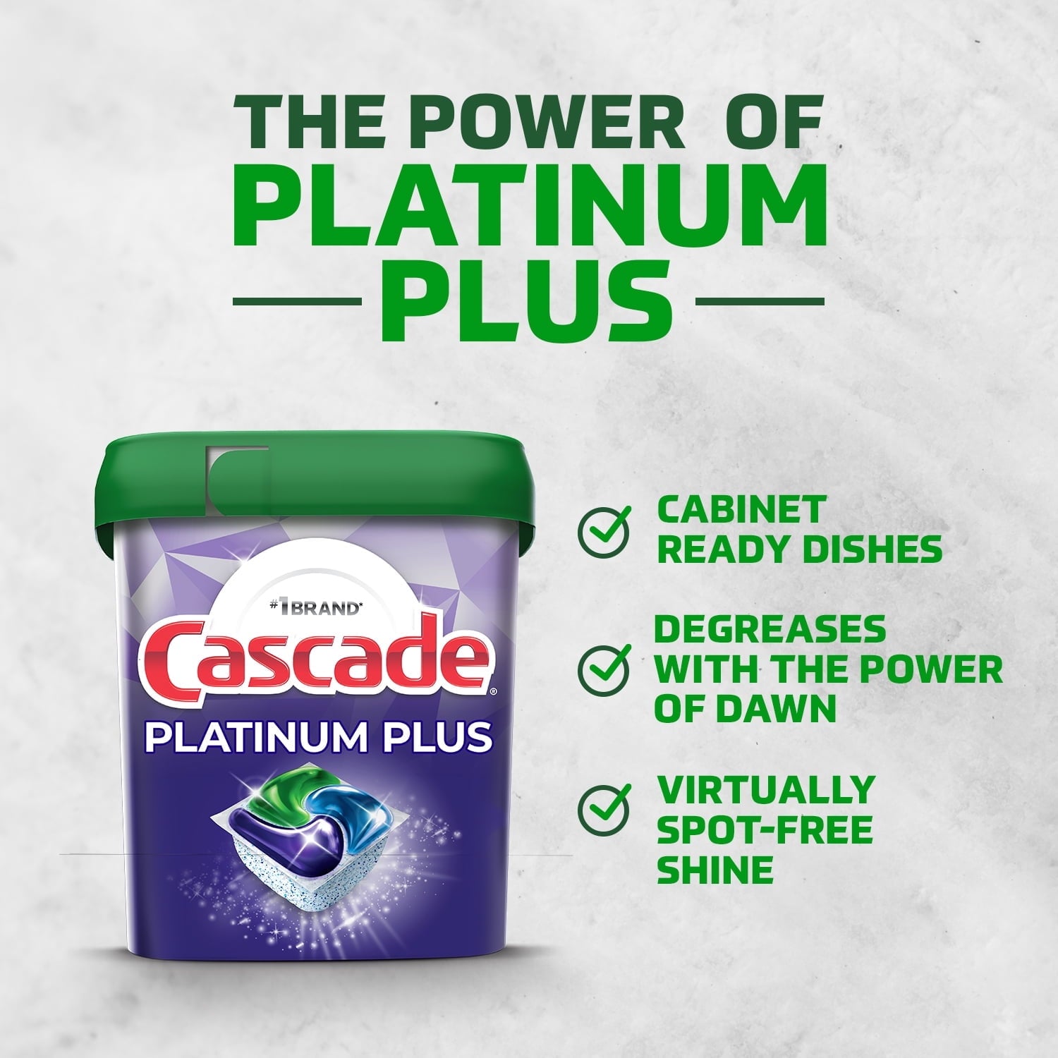 Platinum Plus Dishwasher Detergent Pacs, Mountain Scent, 62 Count (2 Pack)