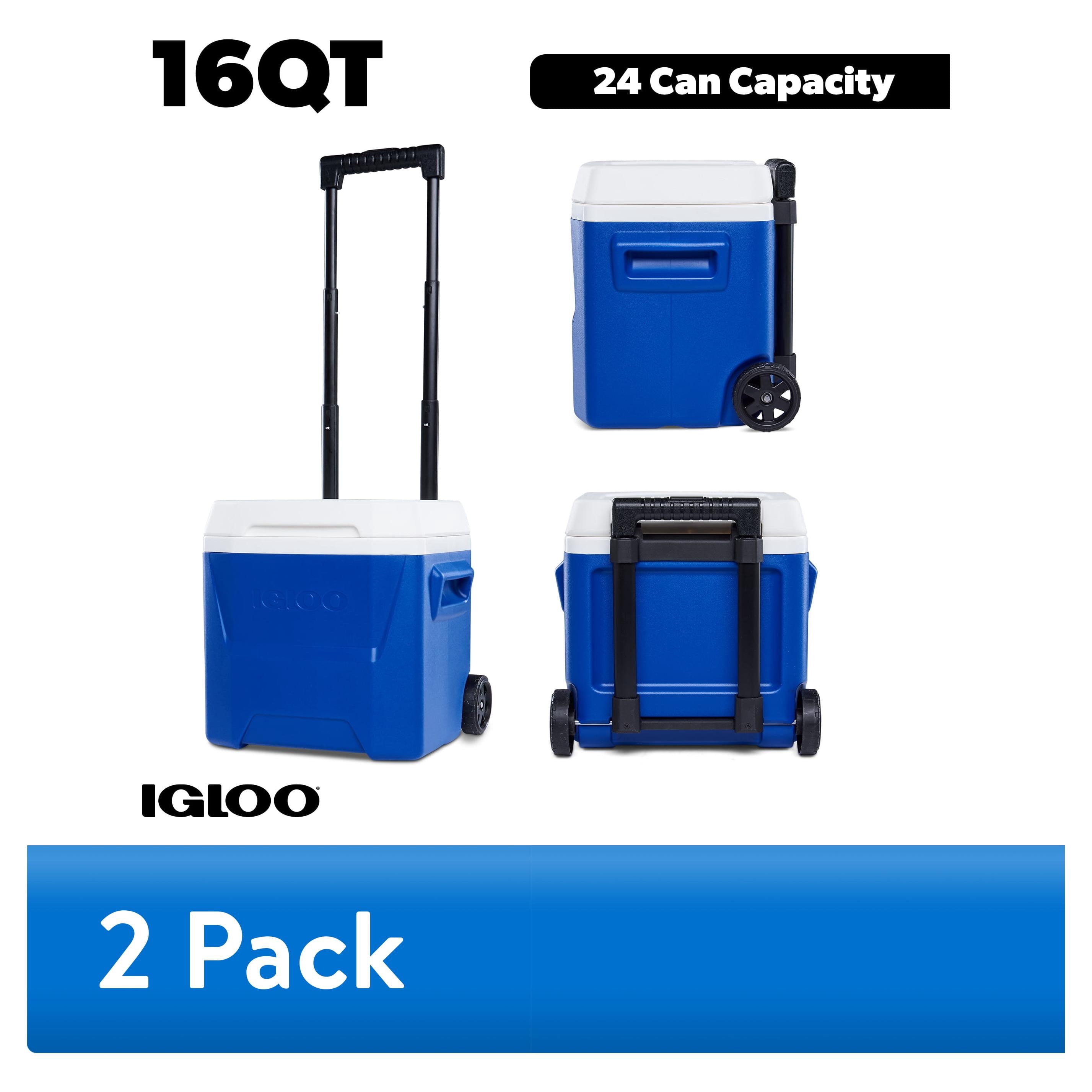 (2 pack) Igloo 16 QT Laguna Ice Chest Cooler with Wheels, Blue