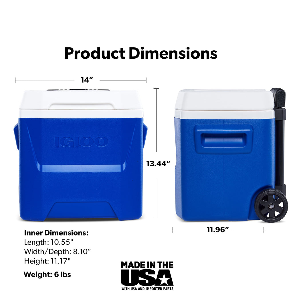 (2 pack) Igloo 16 QT Laguna Ice Chest Cooler with Wheels, Blue