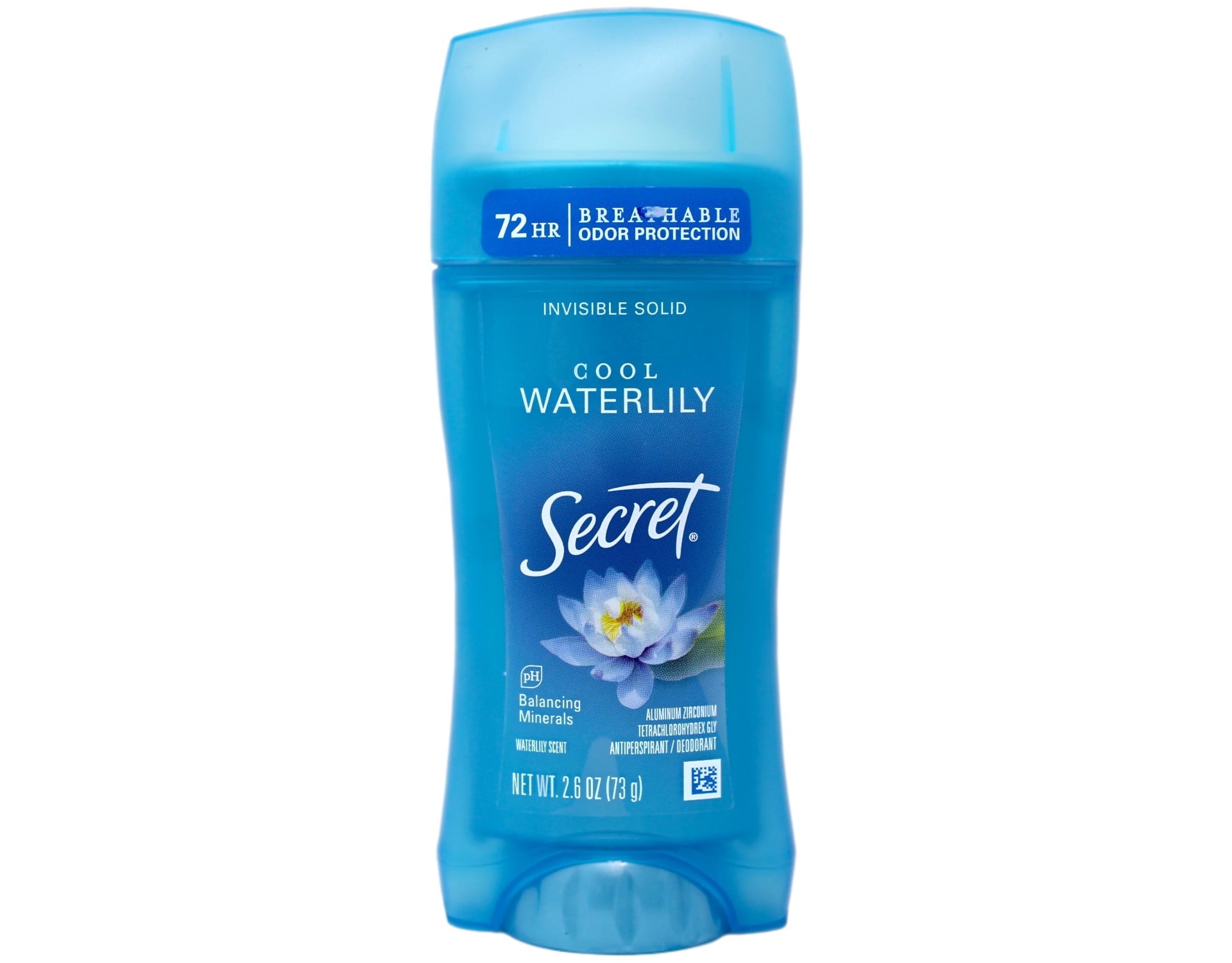 Antiperspirant &amp; Deodorant Invisible Solid Cool Waterlily, 72HR Breathable Sweat &amp; Odor Protection, 2.6 OZ