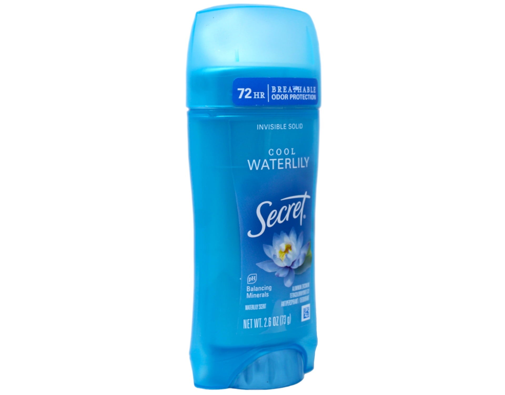 Antiperspirant &amp; Deodorant Invisible Solid Cool Waterlily, 72HR Breathable Sweat &amp; Odor Protection, 2.6 OZ