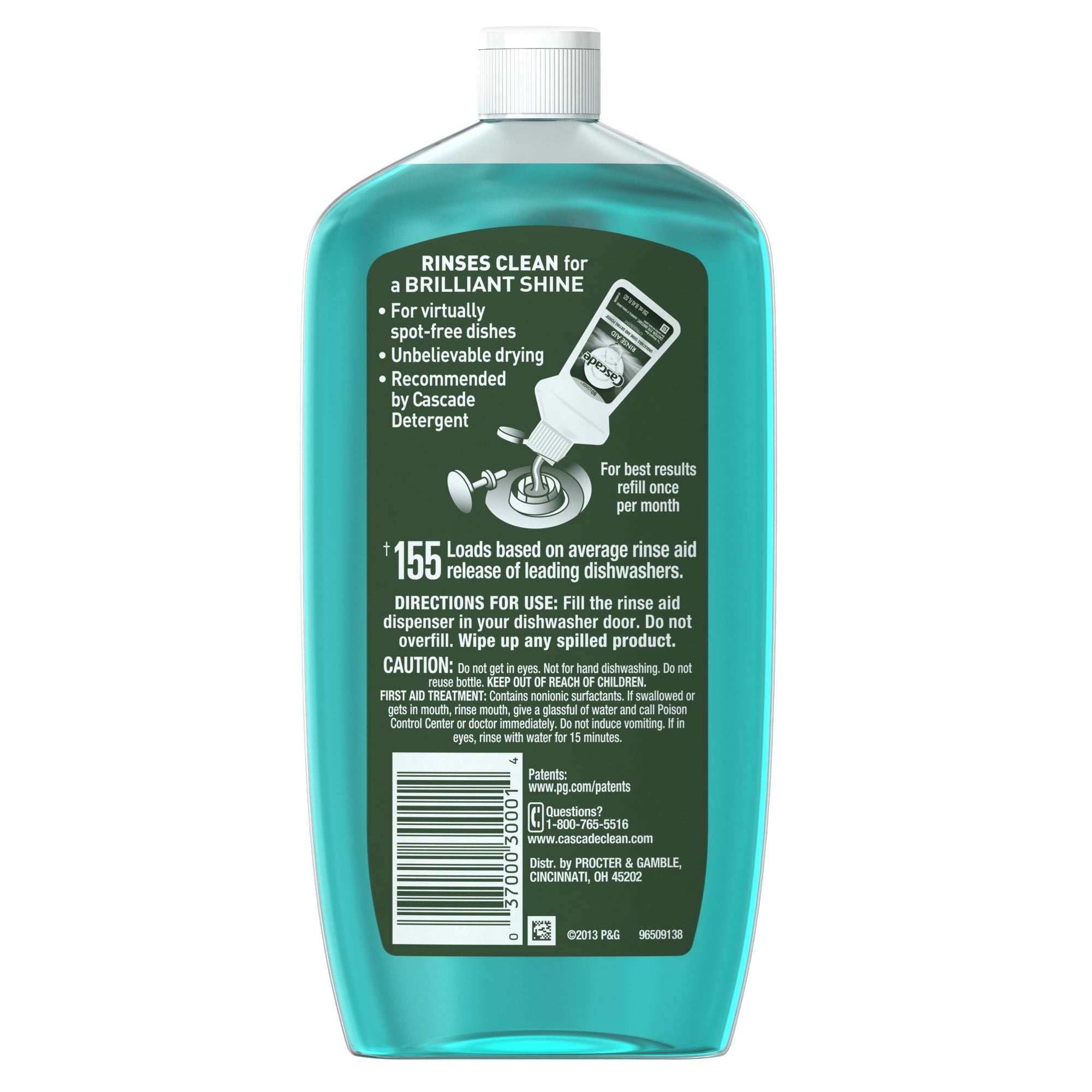 Rinse Aid, Dishwasher Rinse Agent, Original Scent, 16 Fl Oz