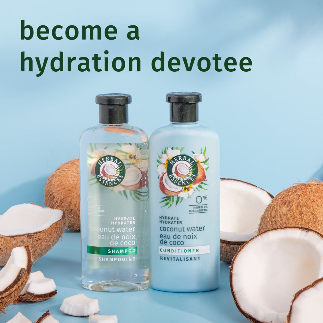 Moisturizing Shampoo and Conditioner Set, Coconut Water and Jasmine, 27 fl oz