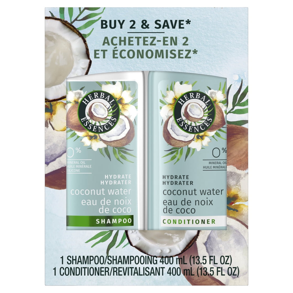 Moisturizing Shampoo and Conditioner Set, Coconut Water and Jasmine, 27 fl oz
