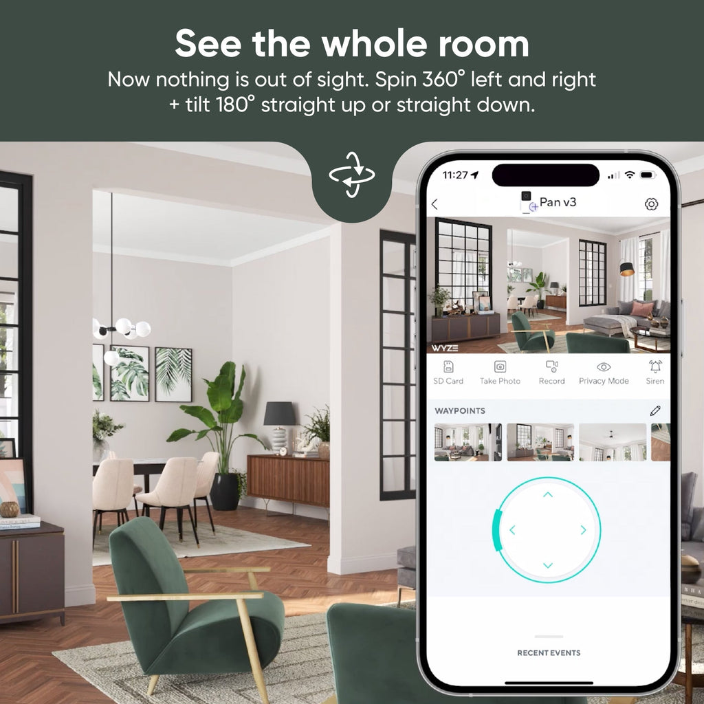 Cam Pan v3 Indoor/Outdoor Wired Security Camera with Pan/Tilt/Zoom - White