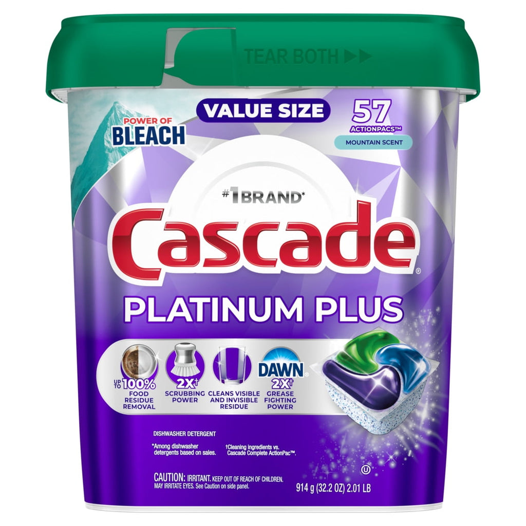 Platinum Plus Dishwasher Pods, Mountain, 57 Count