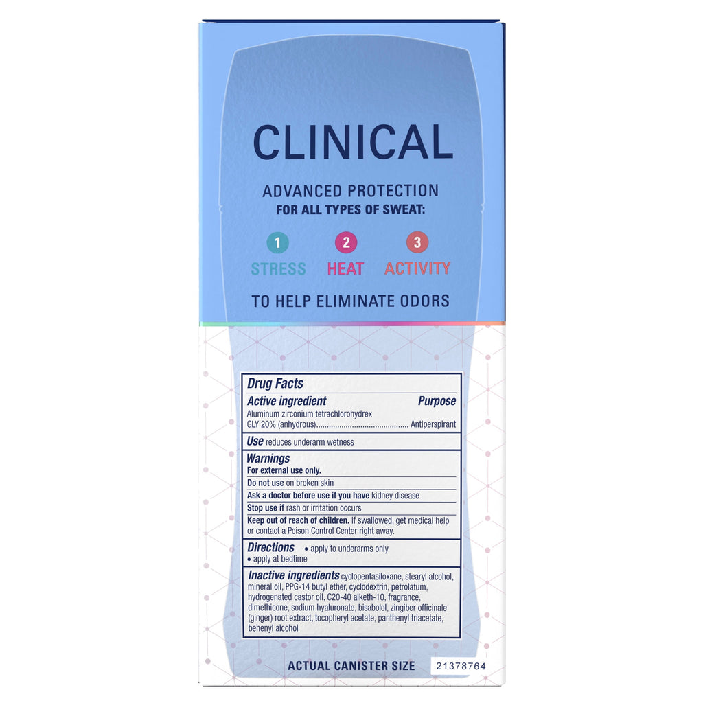 Clinical Antiperspirant and Deodorant, Invisible Solid, Completely Clean, 2.6 oz