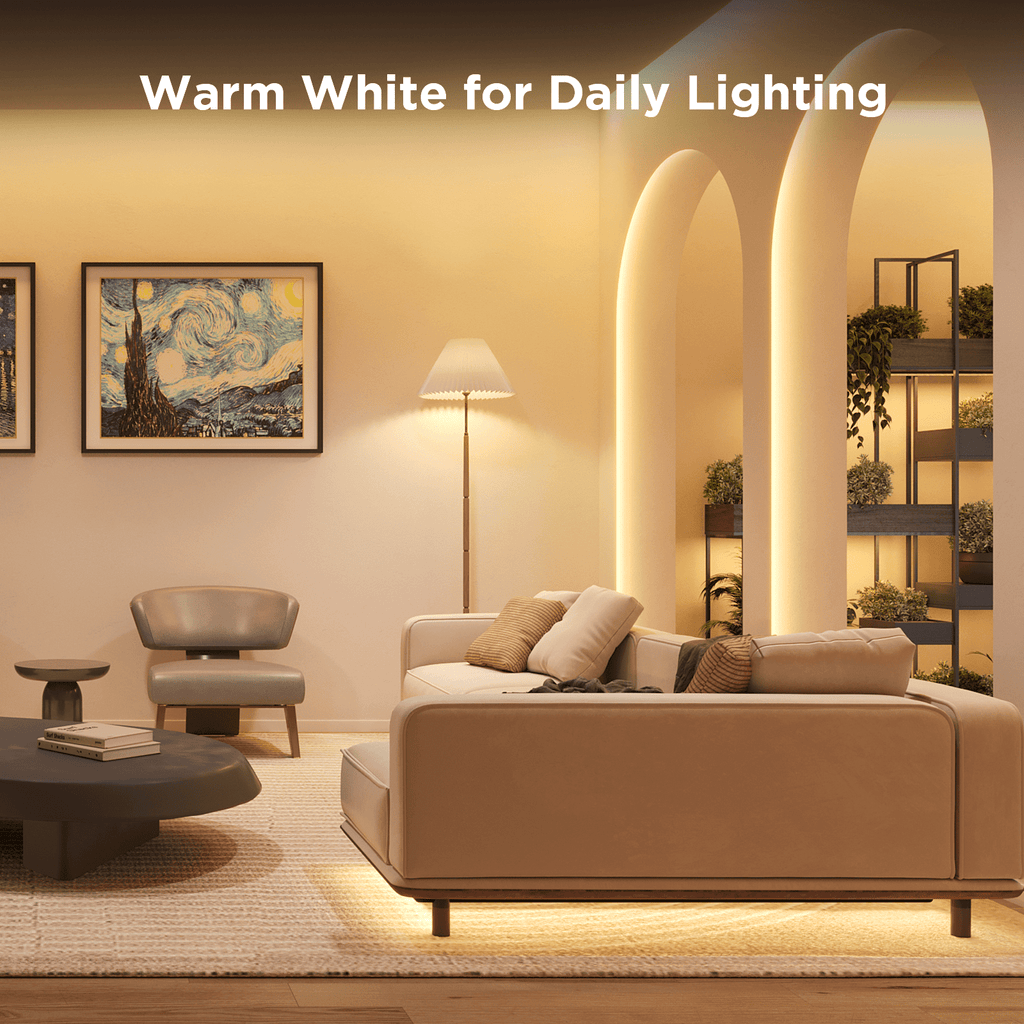 RGBICW Wi-Fi LED Strip Light, 9.8ft, Smart App Control, Multicolor for Bedroom &amp; TV Backlight