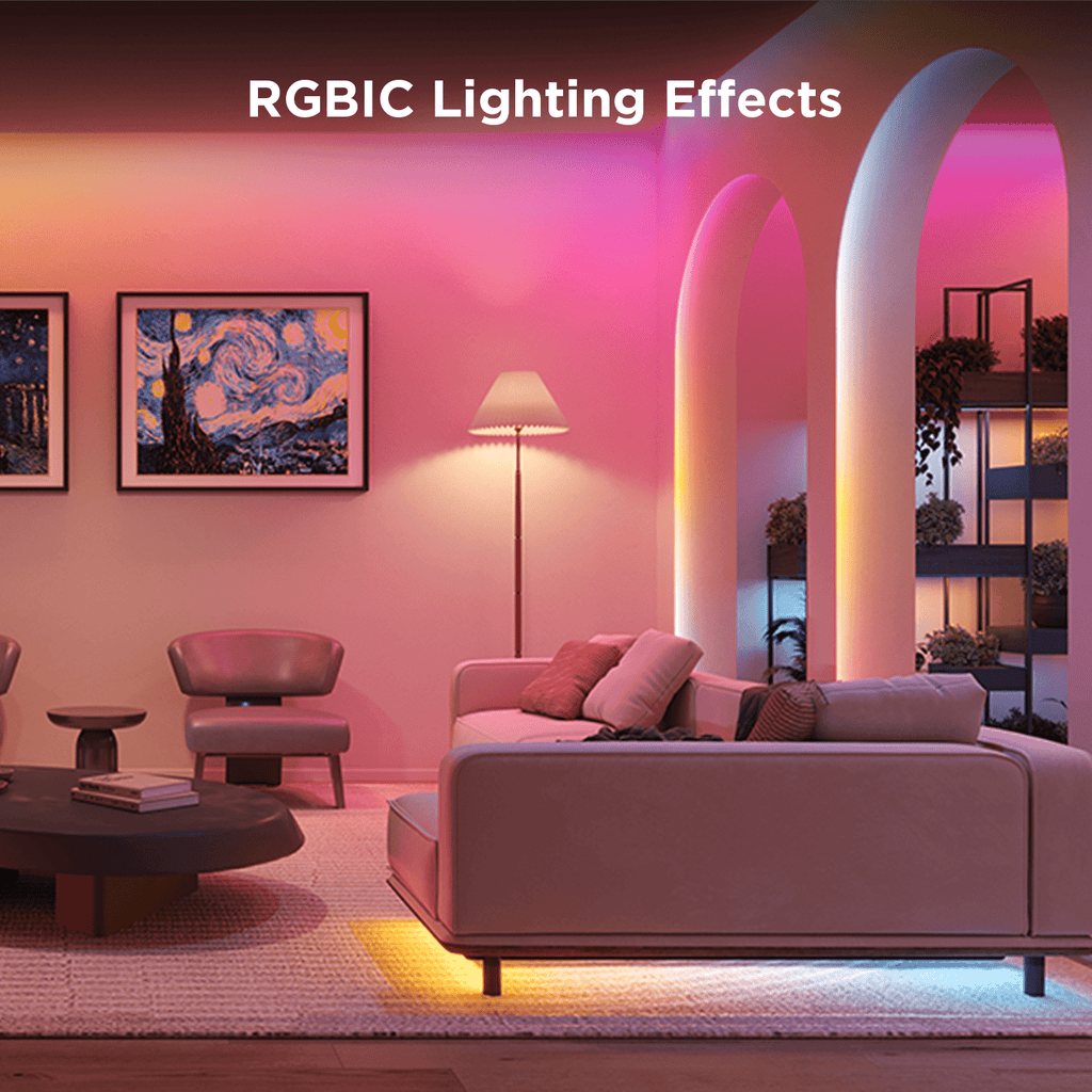 RGBICW Wi-Fi LED Strip Light, 9.8ft, Smart App Control, Multicolor for Bedroom &amp; TV Backlight