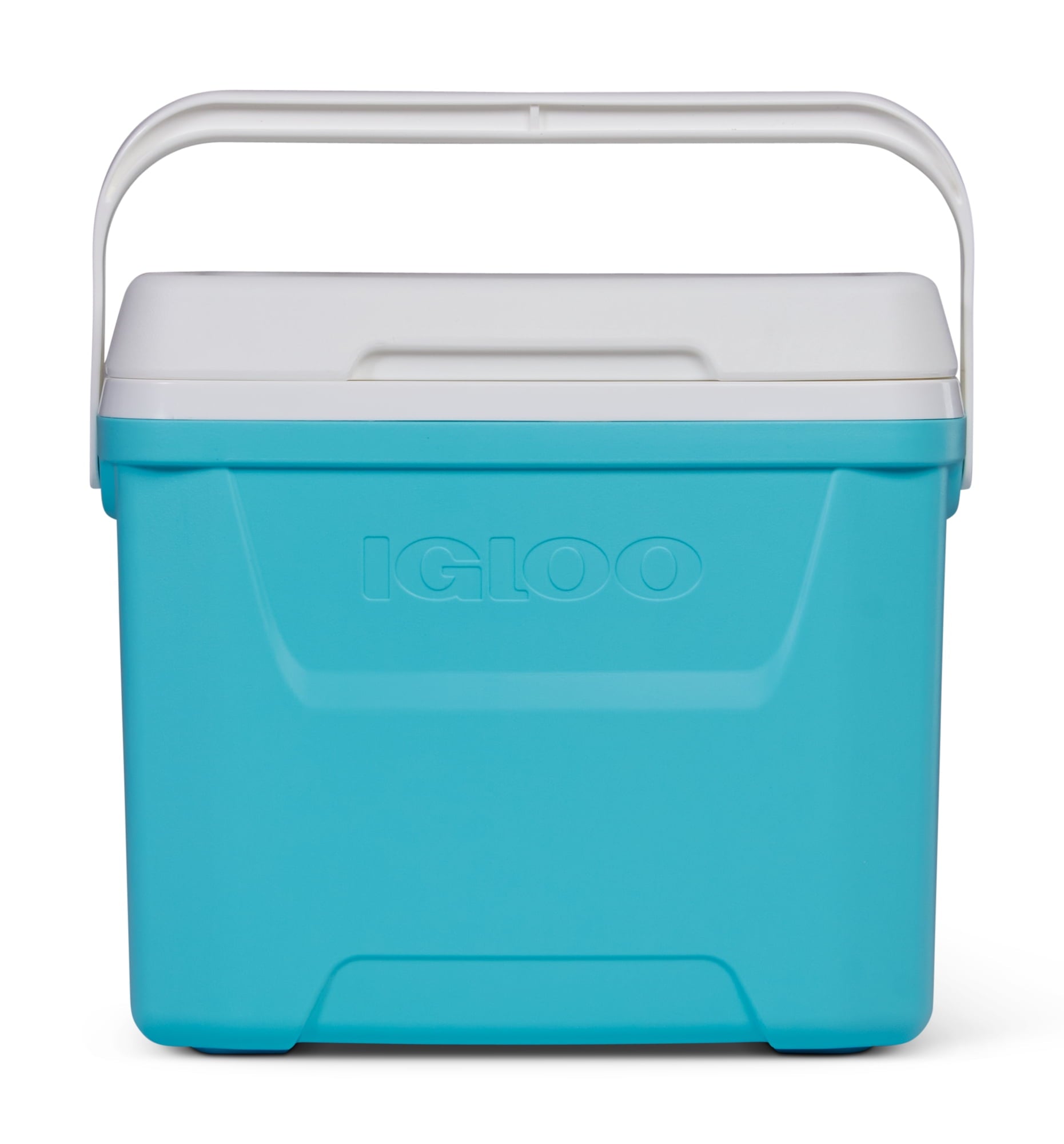 28 QT Laguna Hard-Sided Ice Chest Cooler, Aqua Blue and White