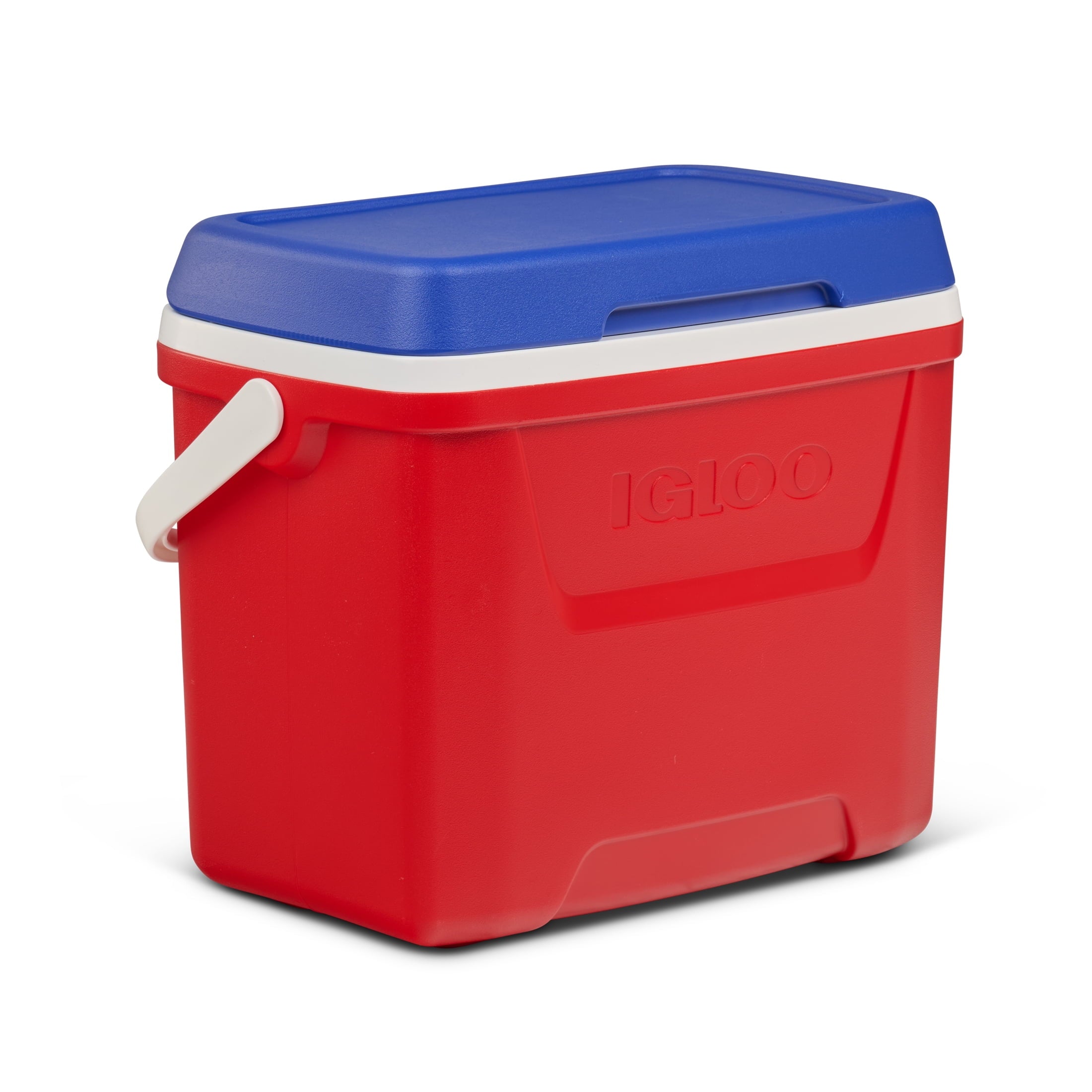 28 QT Laguna Hard-Sided Ice Chest Cooler, Aqua Blue and White