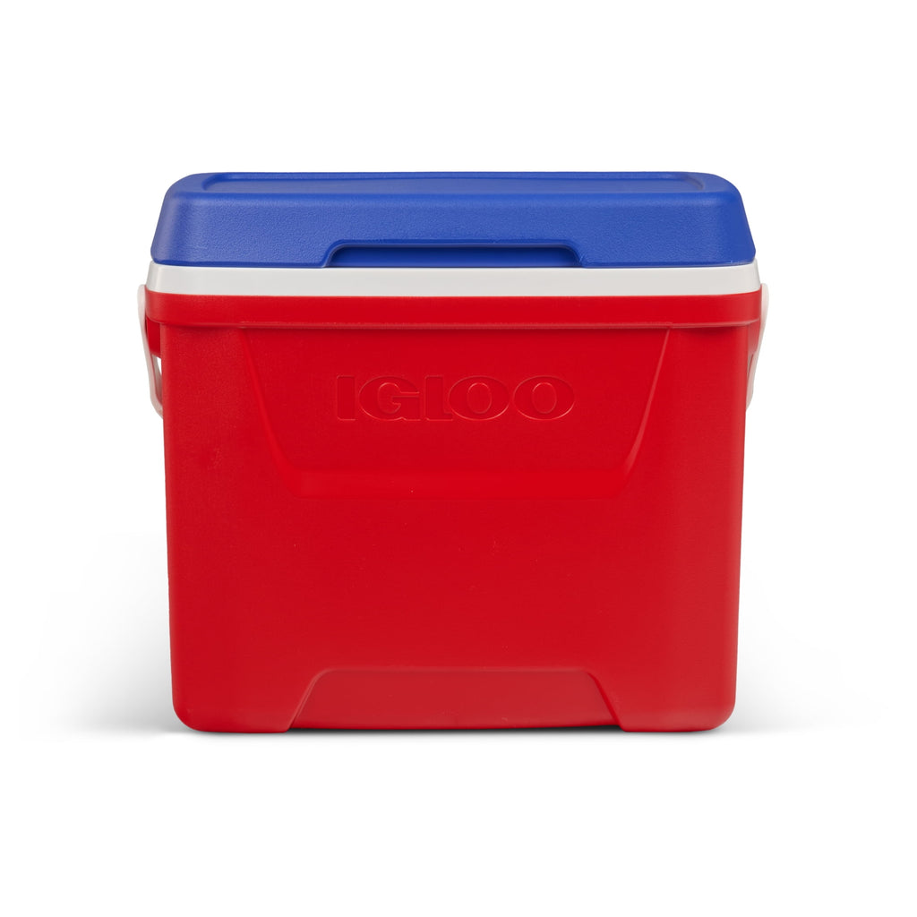 28 QT Laguna Hard-Sided Ice Chest Cooler, Aqua Blue and White