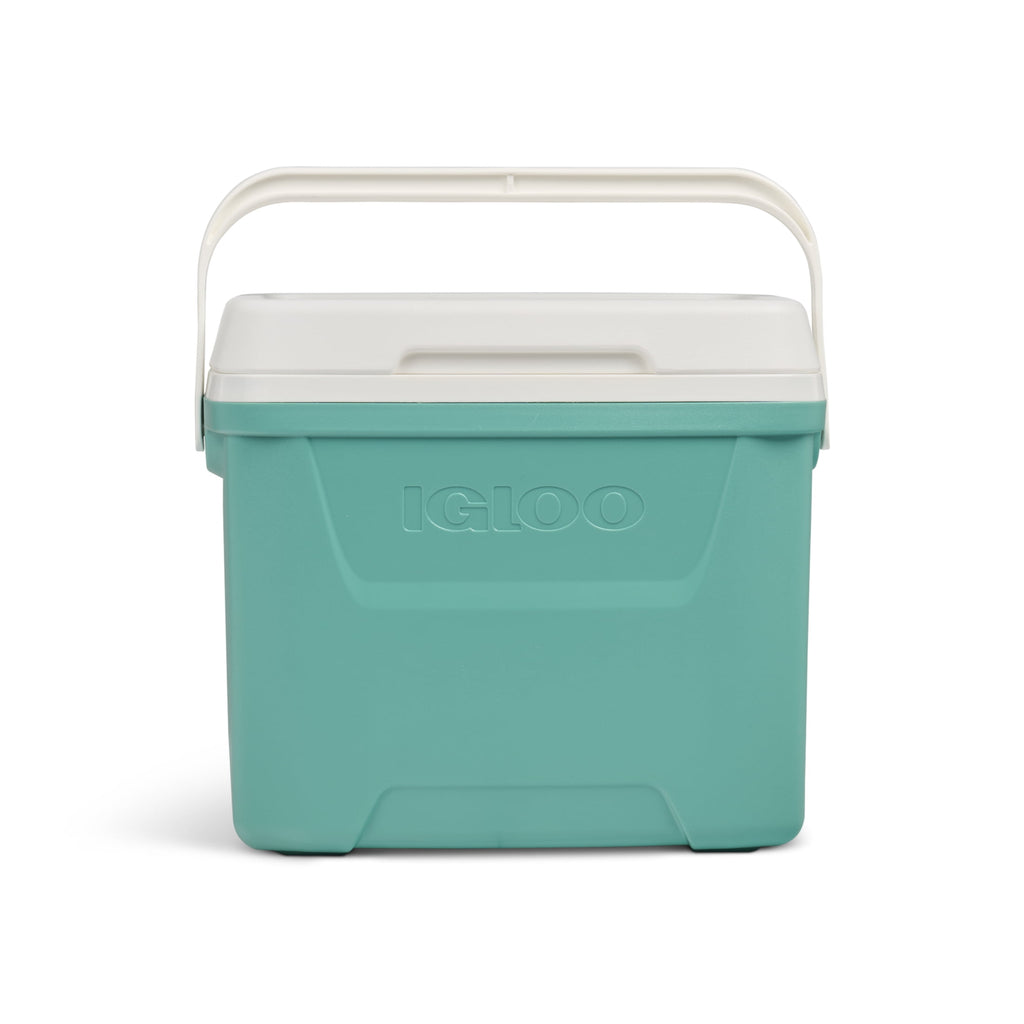 28 QT Laguna Hard-Sided Ice Chest Cooler, Aqua Blue and White