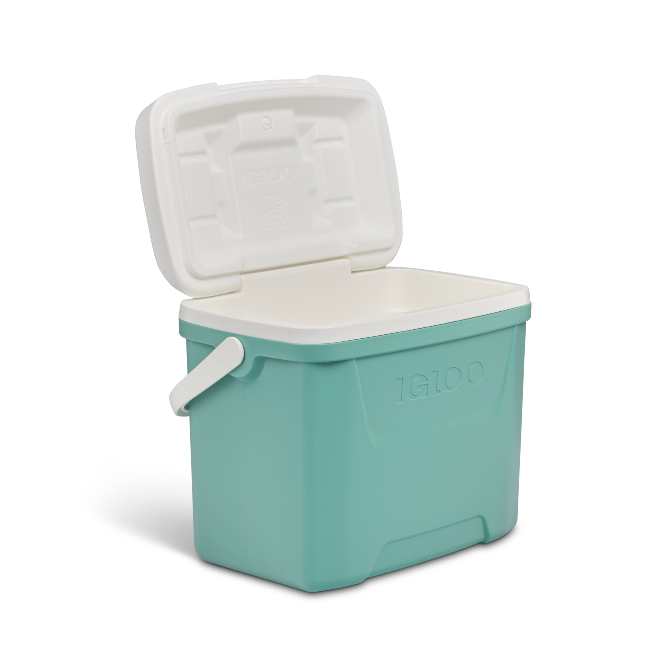 28 QT Laguna Hard-Sided Ice Chest Cooler, Aqua Blue and White