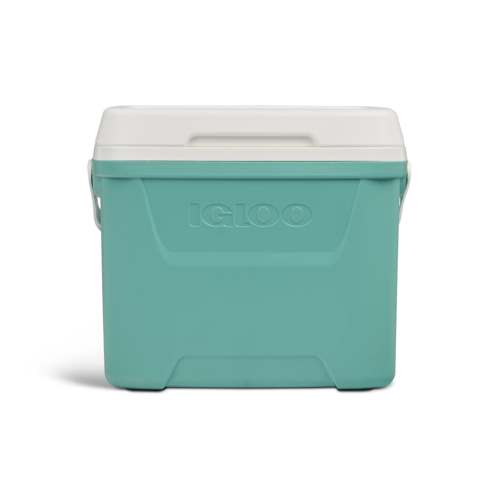 28 QT Laguna Hard-Sided Ice Chest Cooler, Aqua Blue and White