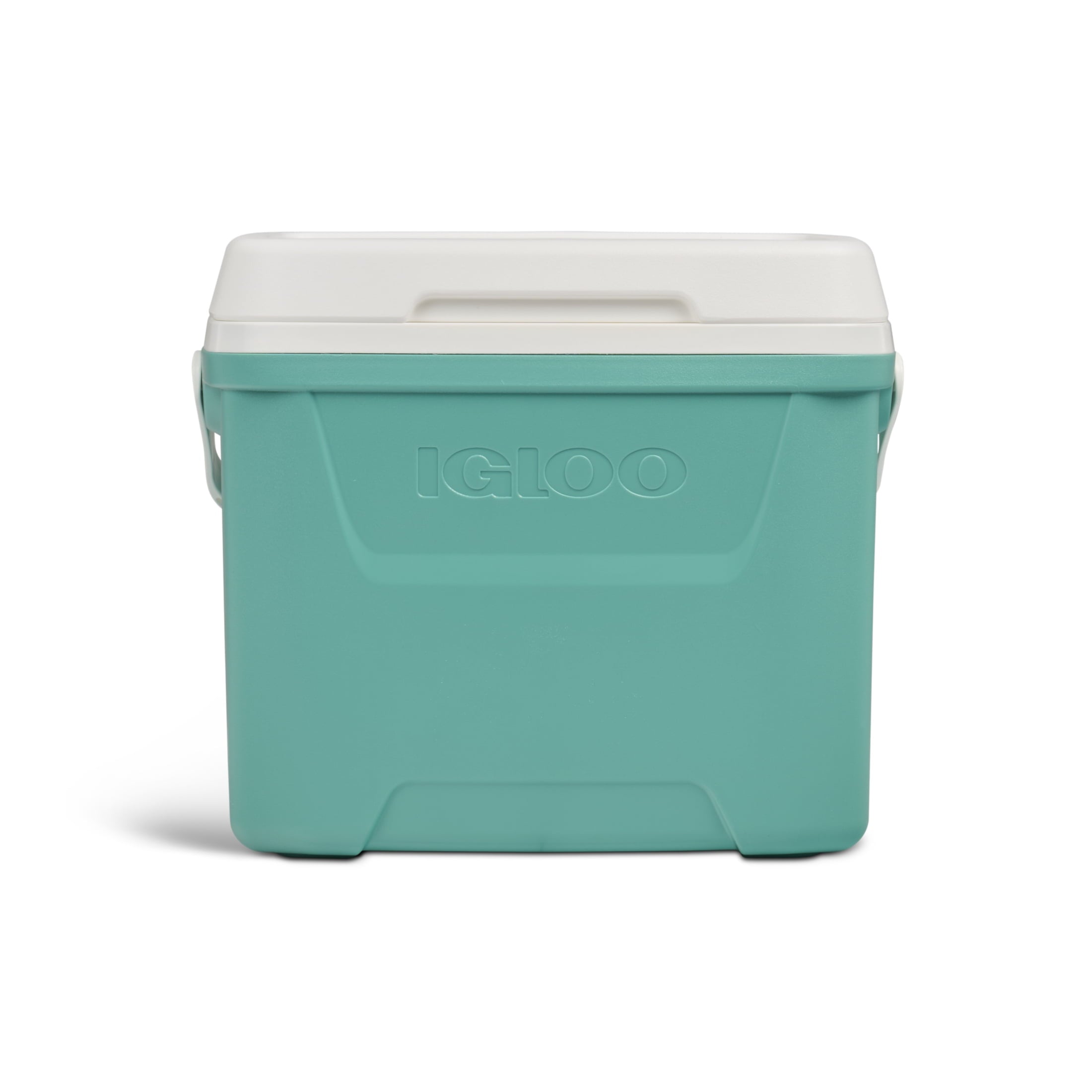 28 QT Laguna Hard-Sided Ice Chest Cooler, Aqua Blue and White