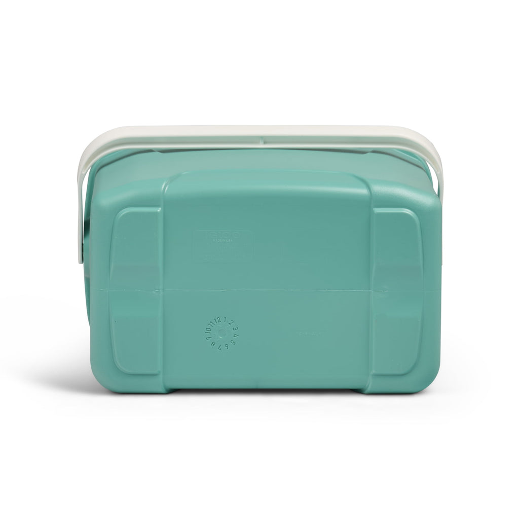 28 QT Laguna Hard-Sided Ice Chest Cooler, Aqua Blue and White