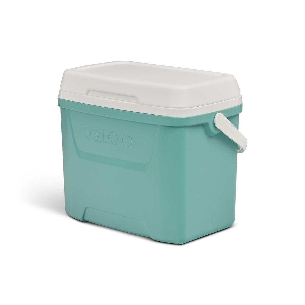 28 QT Laguna Hard-Sided Ice Chest Cooler, Aqua Blue and White