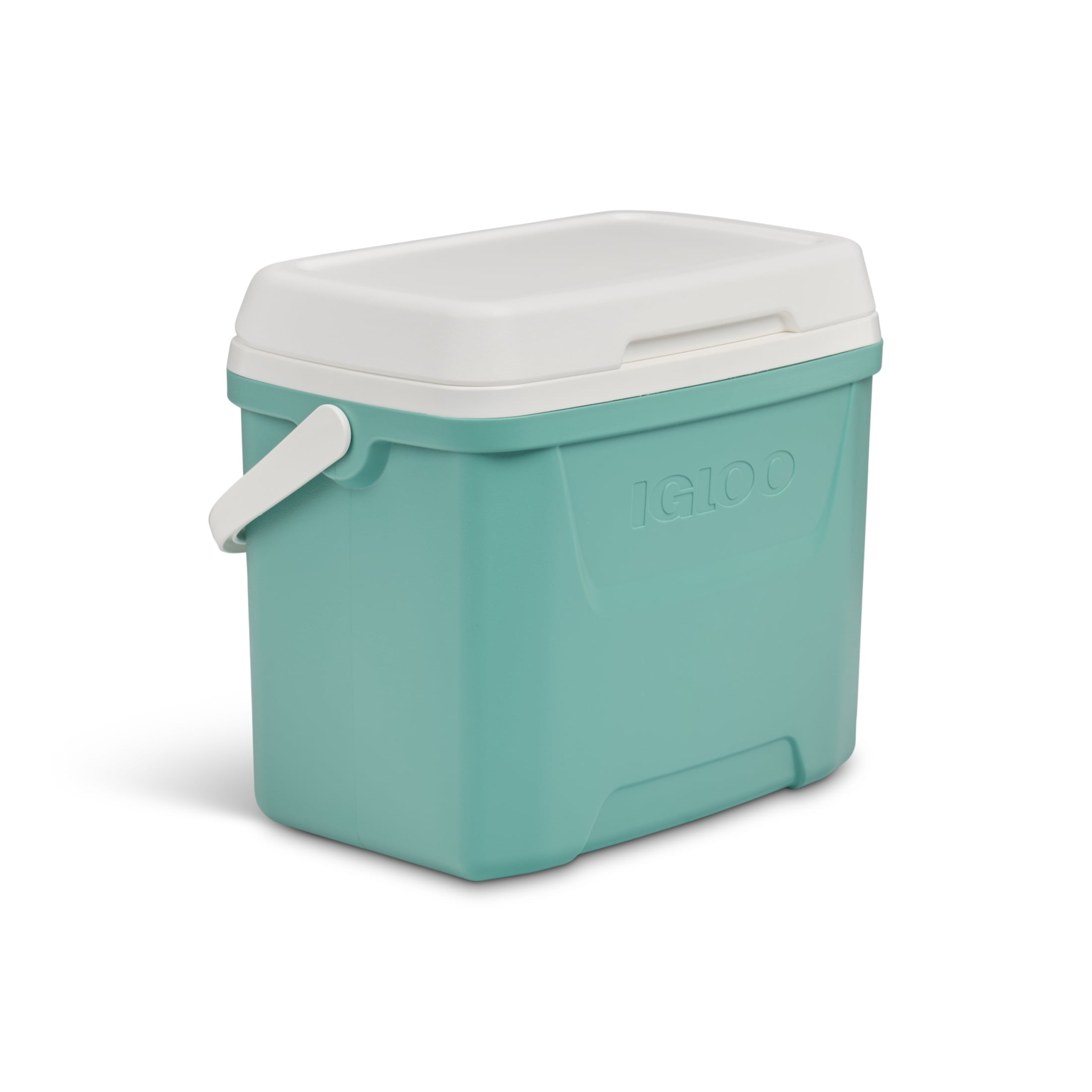 28 QT Laguna Hard-Sided Ice Chest Cooler, Aqua Blue and White