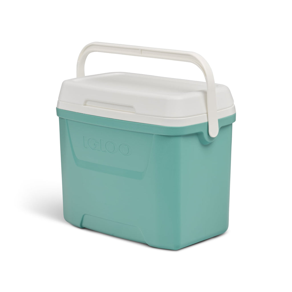 28 QT Laguna Hard-Sided Ice Chest Cooler, Aqua Blue and White