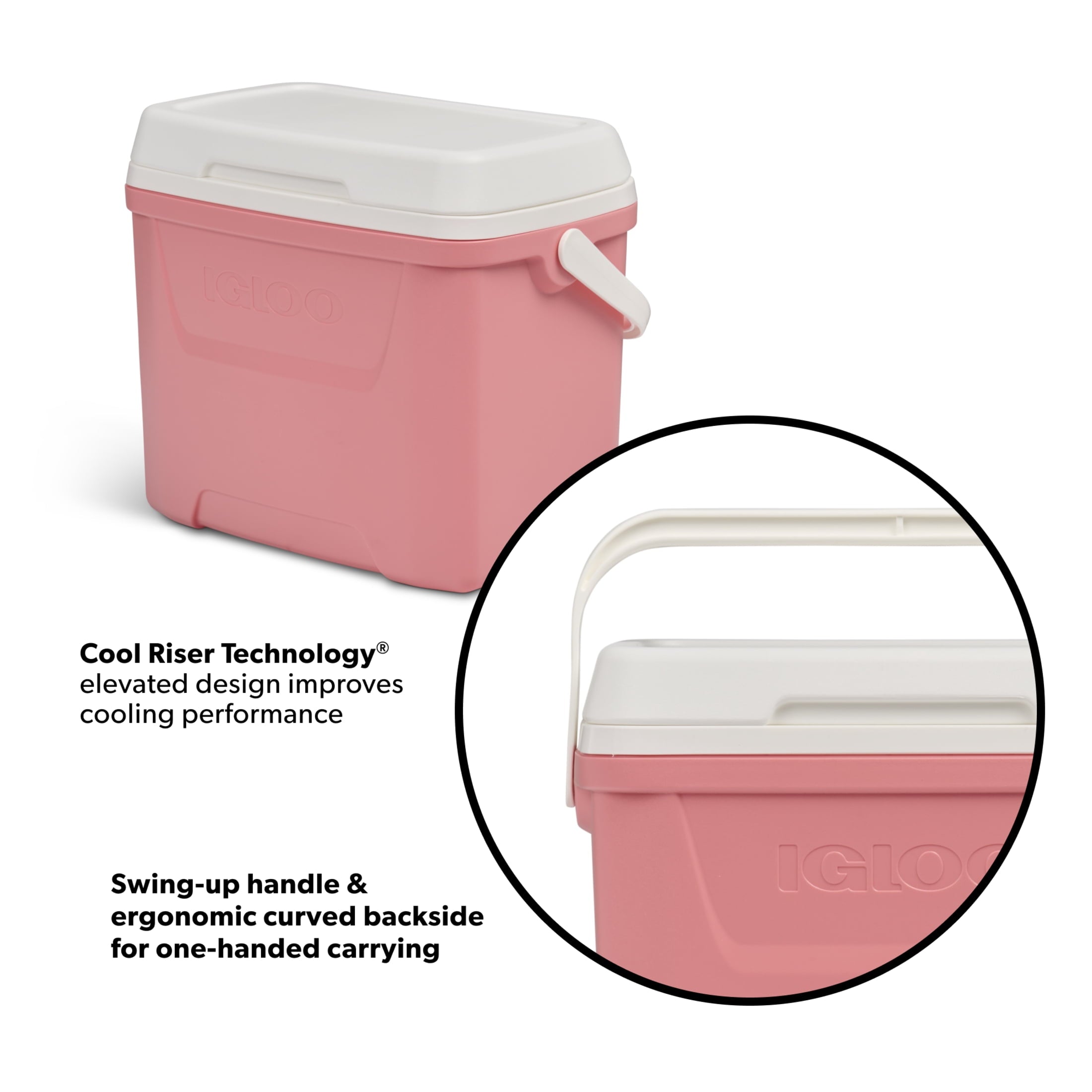 28 QT Laguna Hard-Sided Ice Chest Cooler, Aqua Blue and White