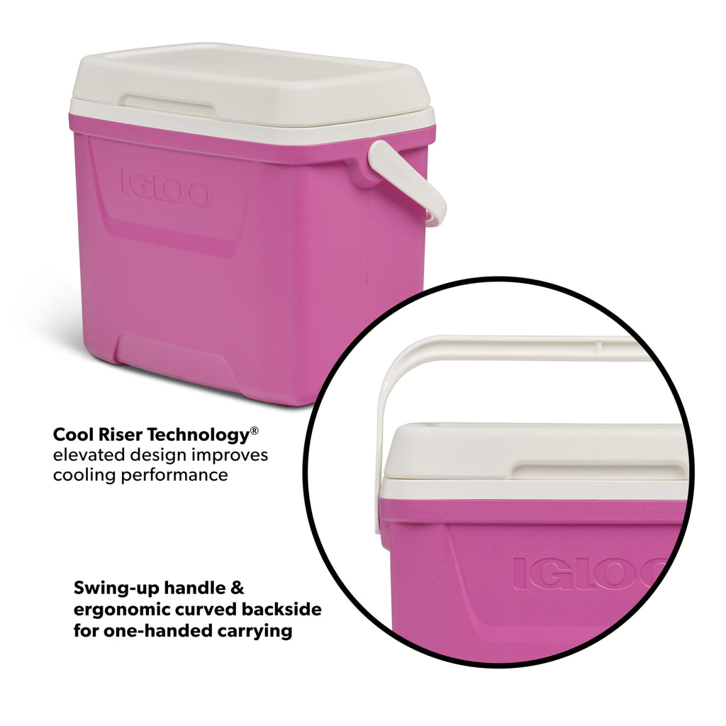 28 QT Laguna Hard-Sided Ice Chest Cooler, Aqua Blue and White