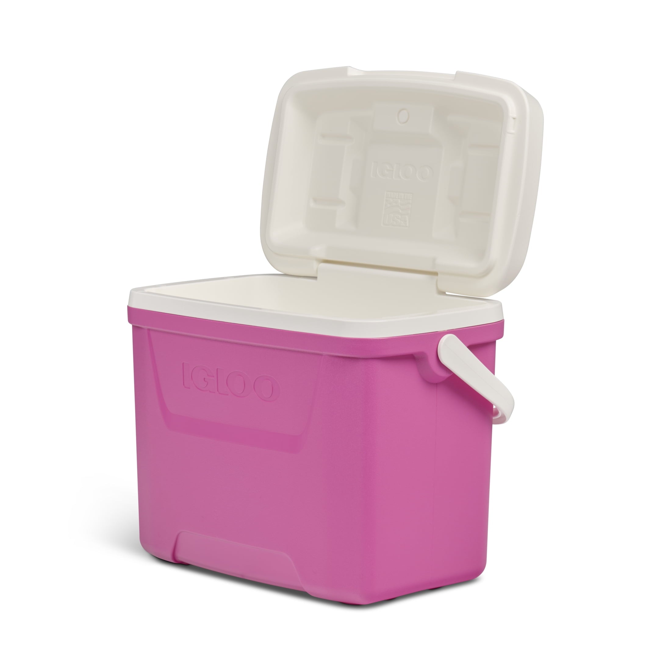 28 QT Laguna Hard-Sided Ice Chest Cooler, Aqua Blue and White
