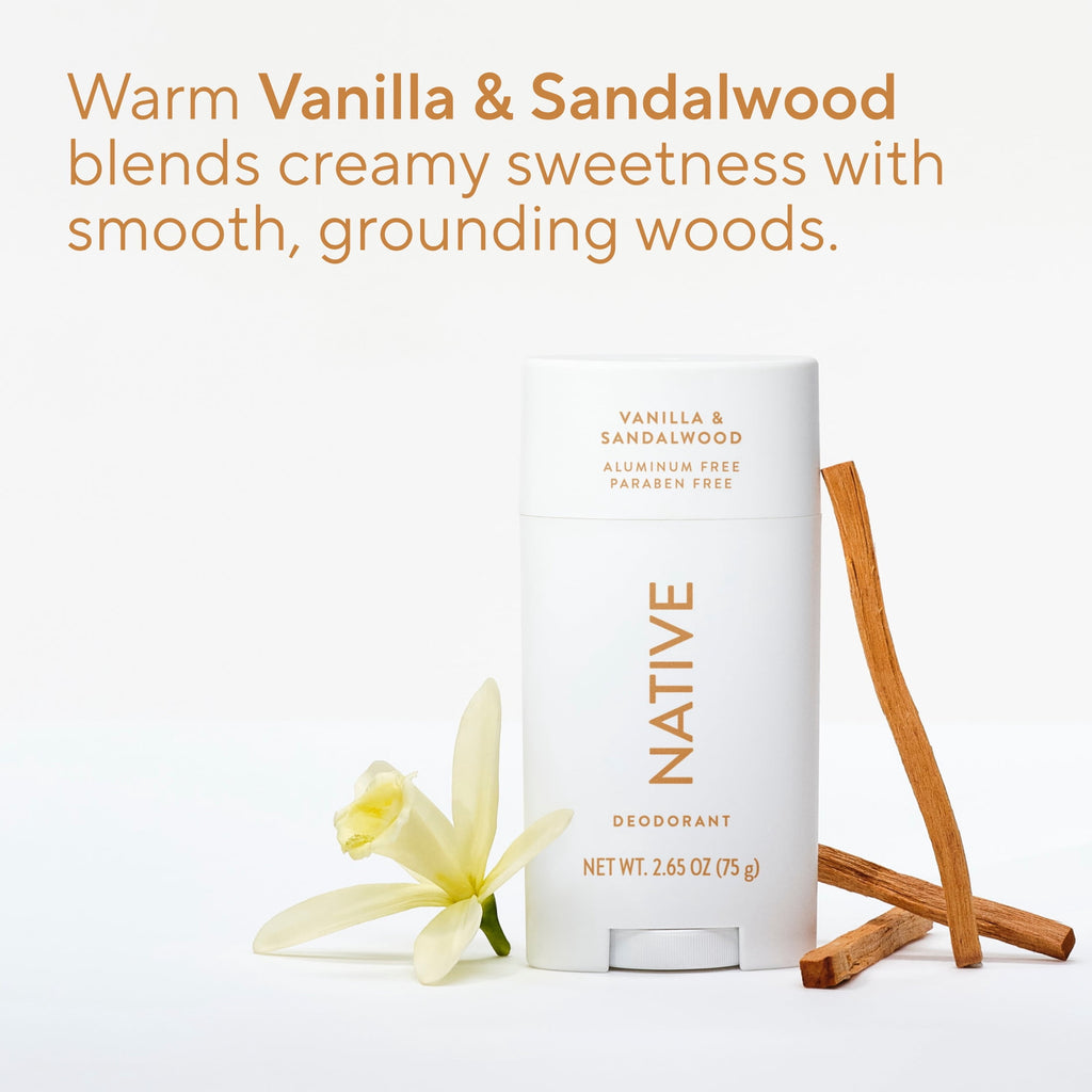 Deodorant, Aluminum Free for Women and Men, Vanilla &amp; Sandalwood, 2.65 oz