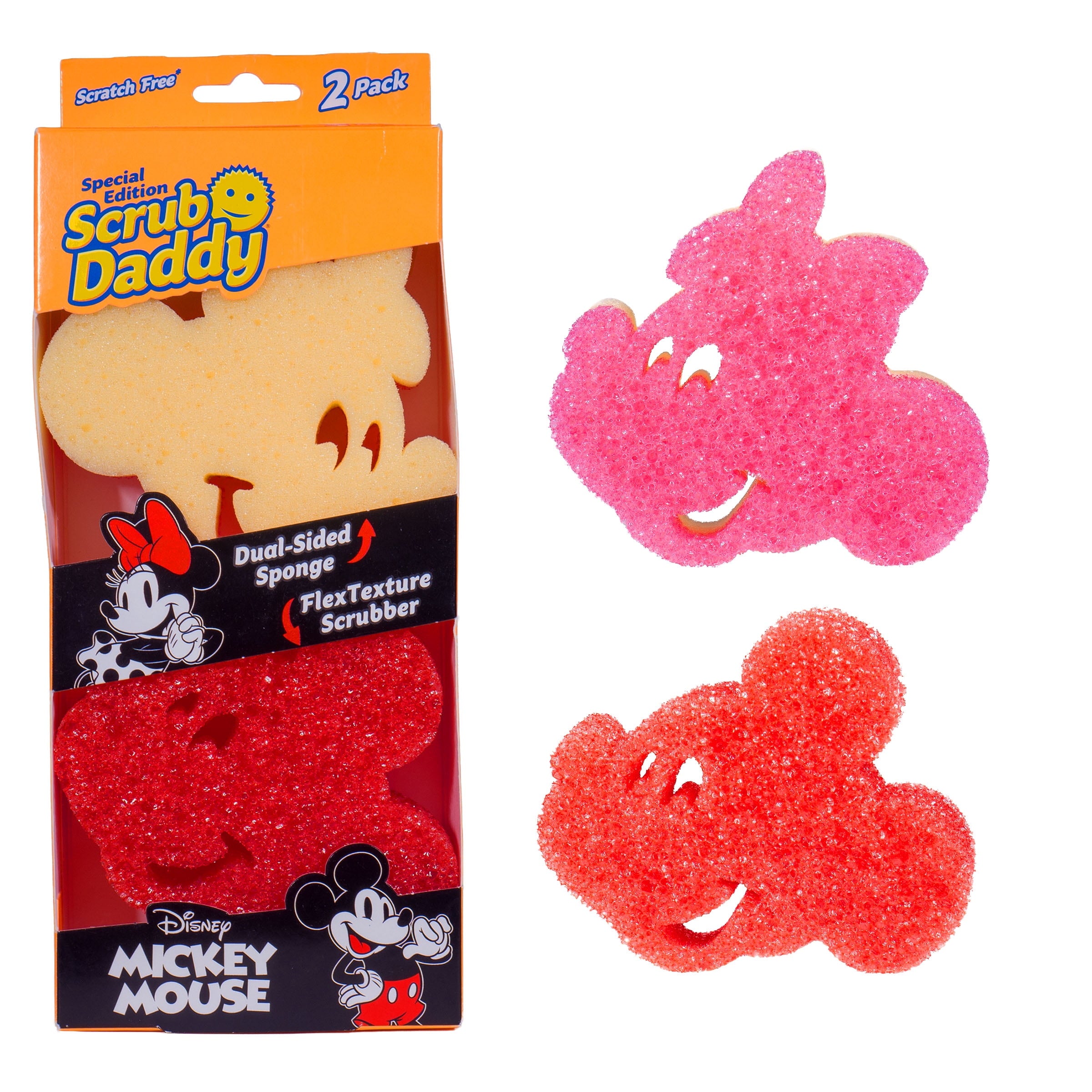 Disney Mickey &amp; Minnie Mouse Non-Scratch Cleaning Sponges, 2-Pack