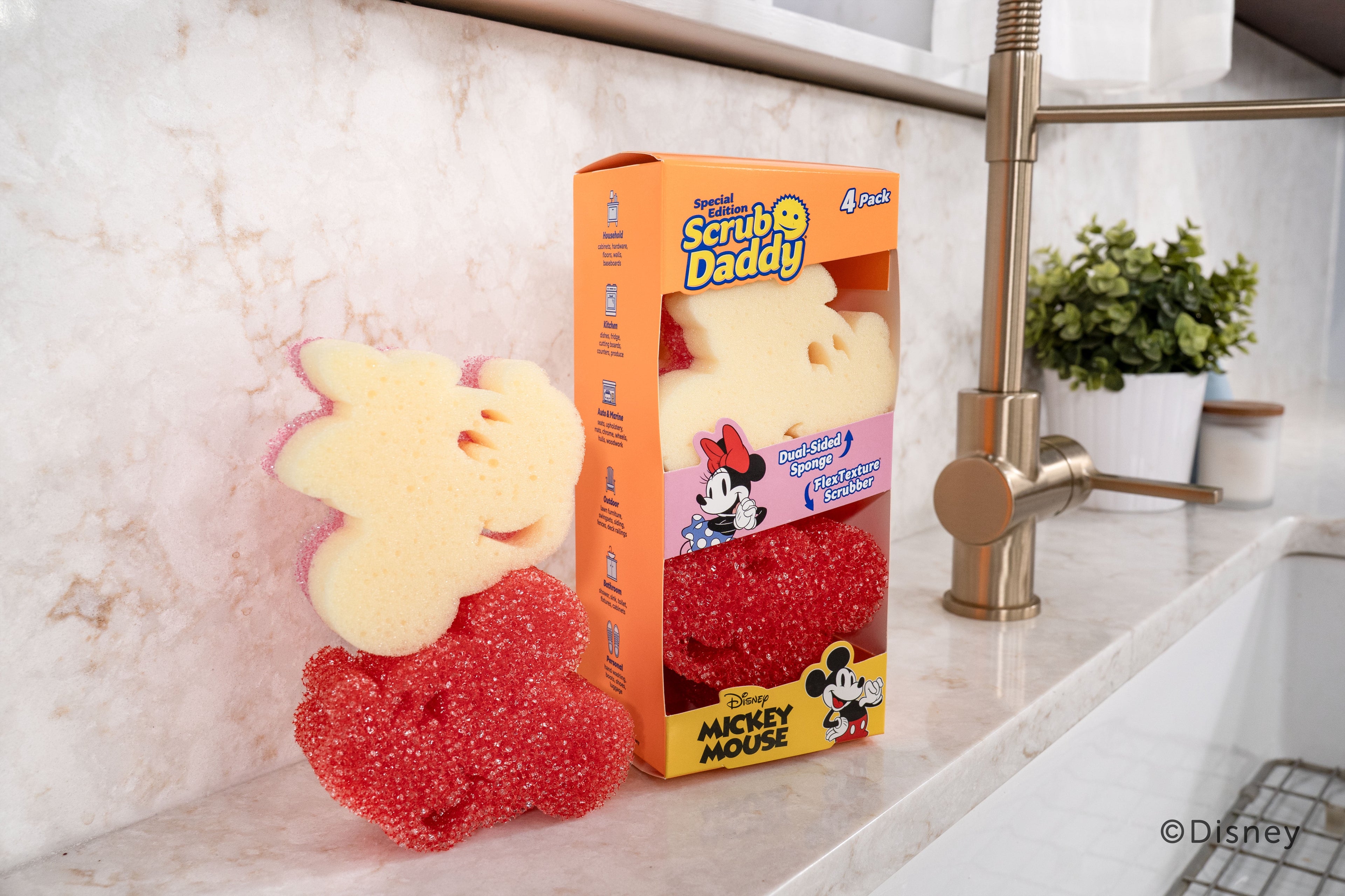 Disney Mickey &amp; Minnie Mouse Non-Scratch Cleaning Sponges, 2-Pack
